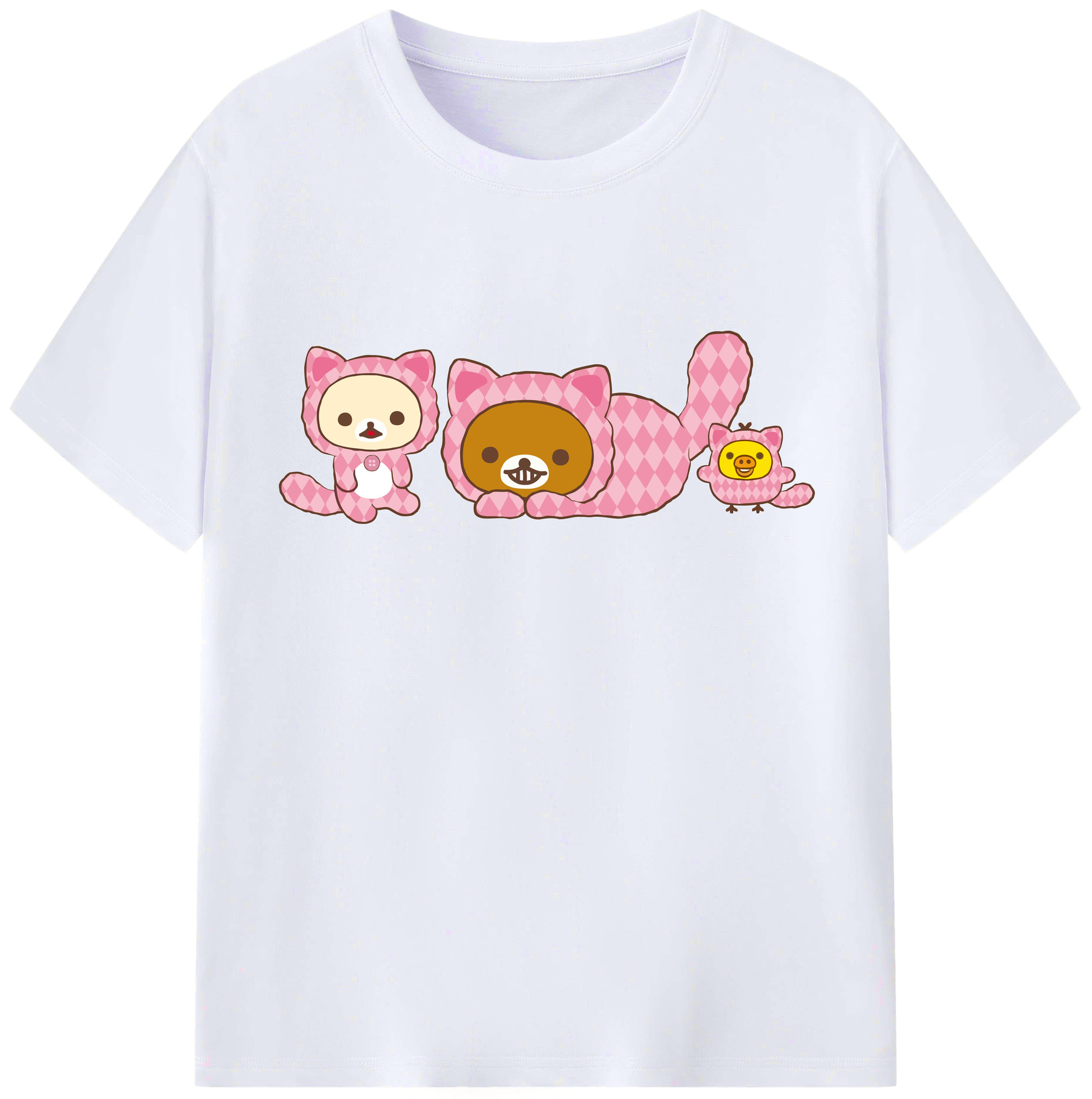 （画像用） リラックマ リラックマ キイロイトリ Rilakkuma Korilakkuma Kiiroitori レディースカジュアルプリントTシャツ（綿100％）
