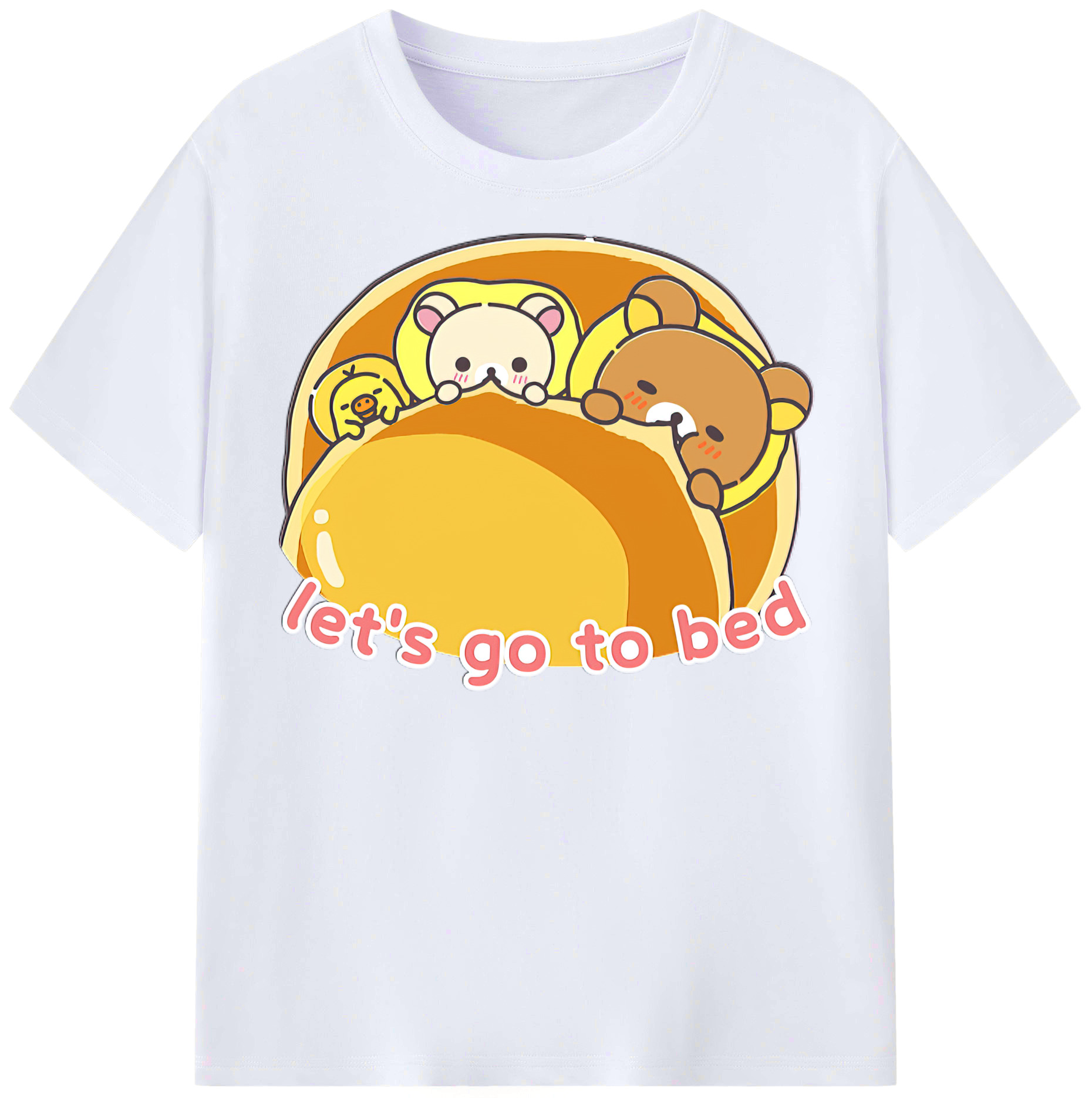（画像用） リラックマ リラックマ キイロイトリ Rilakkuma Korilakkuma Kiiroitori レディースカジュアルプリントTシャツ（綿100％）
