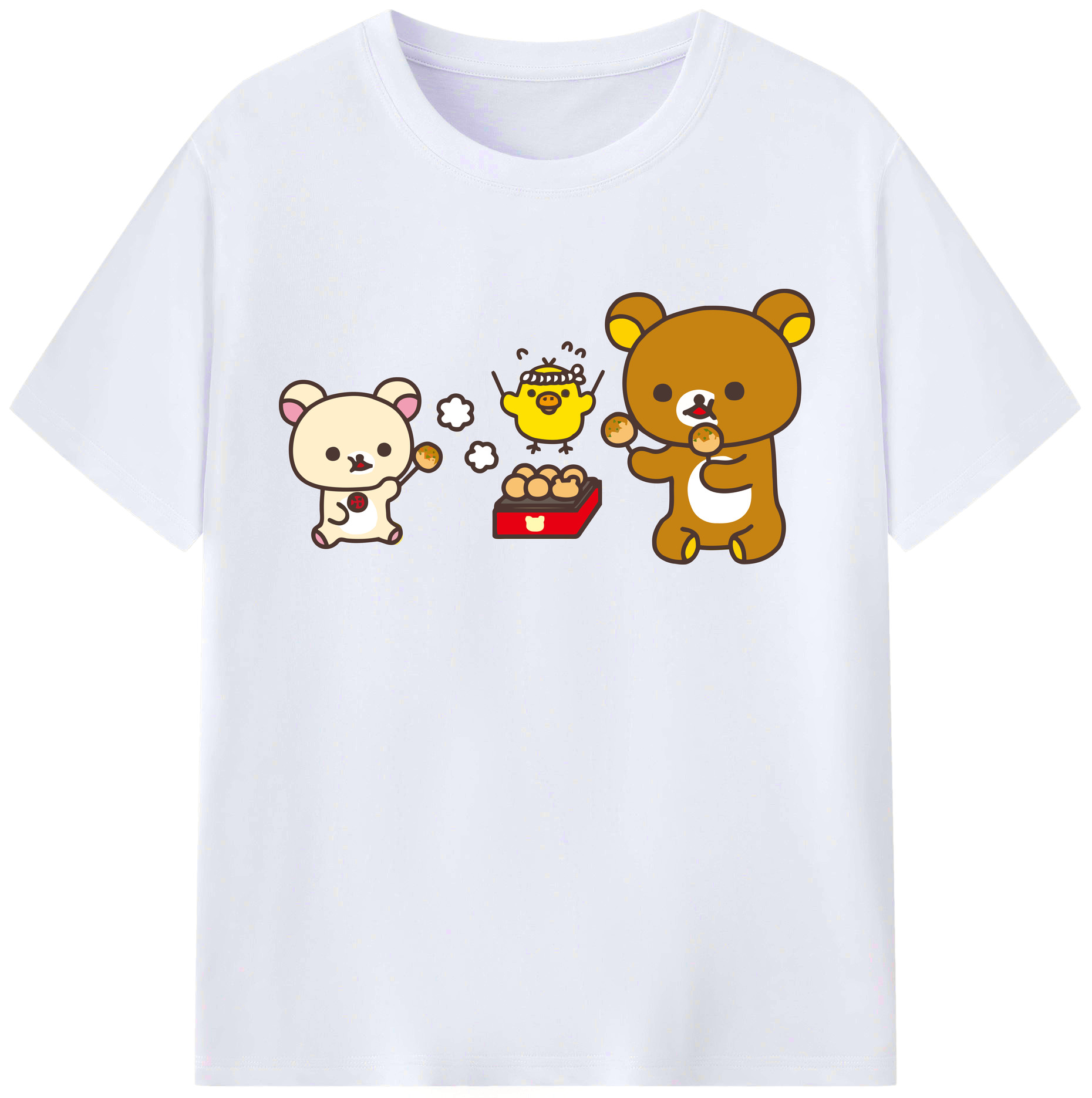 （画像用） リラックマ リラックマ キイロイトリ Rilakkuma Korilakkuma Kiiroitori レディースカジュアルプリントTシャツ（綿100％）