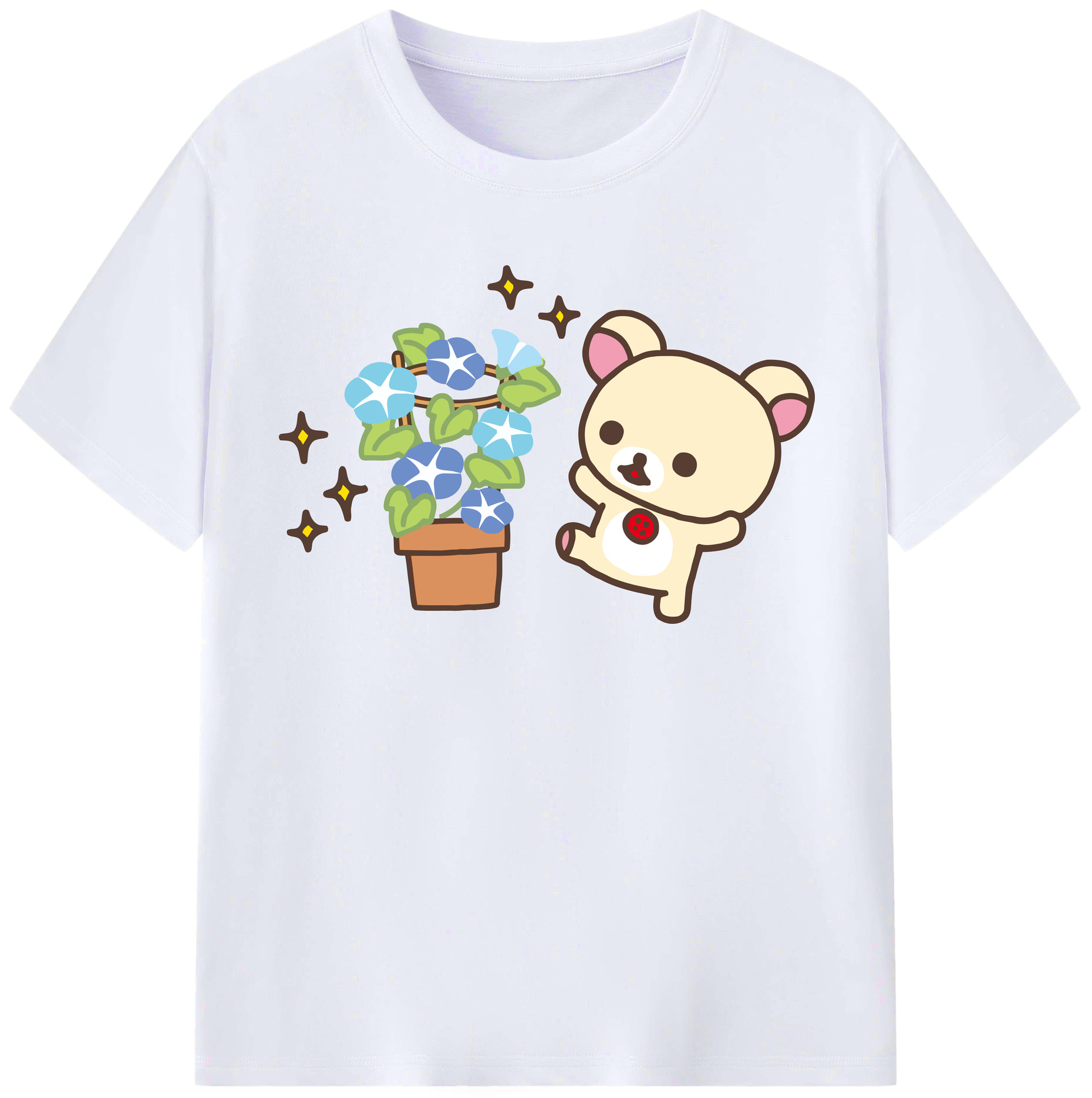 （画像用） リラックマ リラックマ キイロイトリ Rilakkuma Korilakkuma Kiiroitori レディースカジュアルプリントTシャツ（綿100％）
