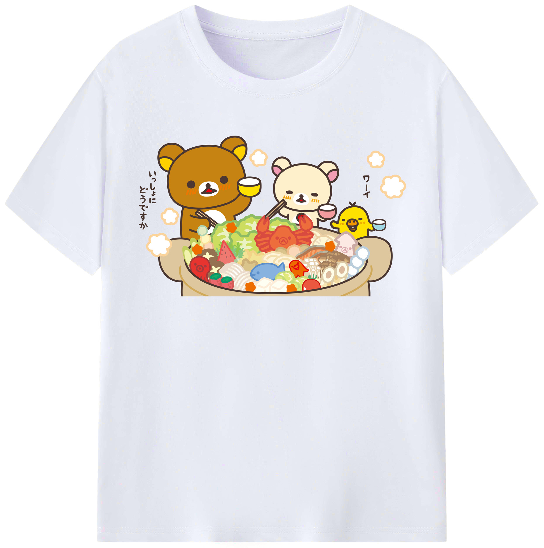 （画像用） リラックマ リラックマ キイロイトリ Rilakkuma Korilakkuma Kiiroitori レディースカジュアルプリントTシャツ（綿100％）