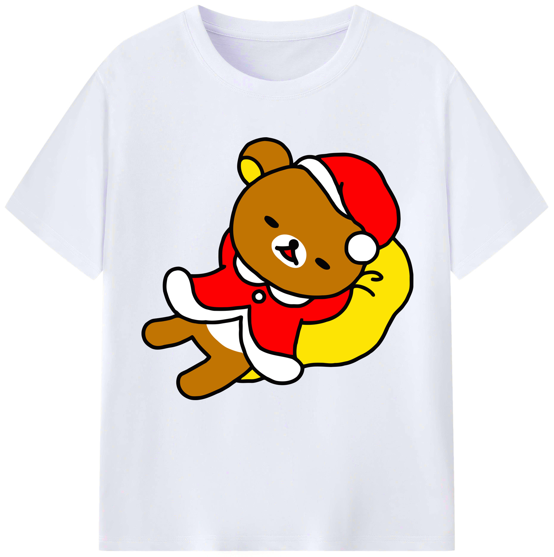 （画像用） リラックマ リラックマ キイロイトリ Rilakkuma Korilakkuma Kiiroitori レディースカジュアルプリントTシャツ（綿100％）