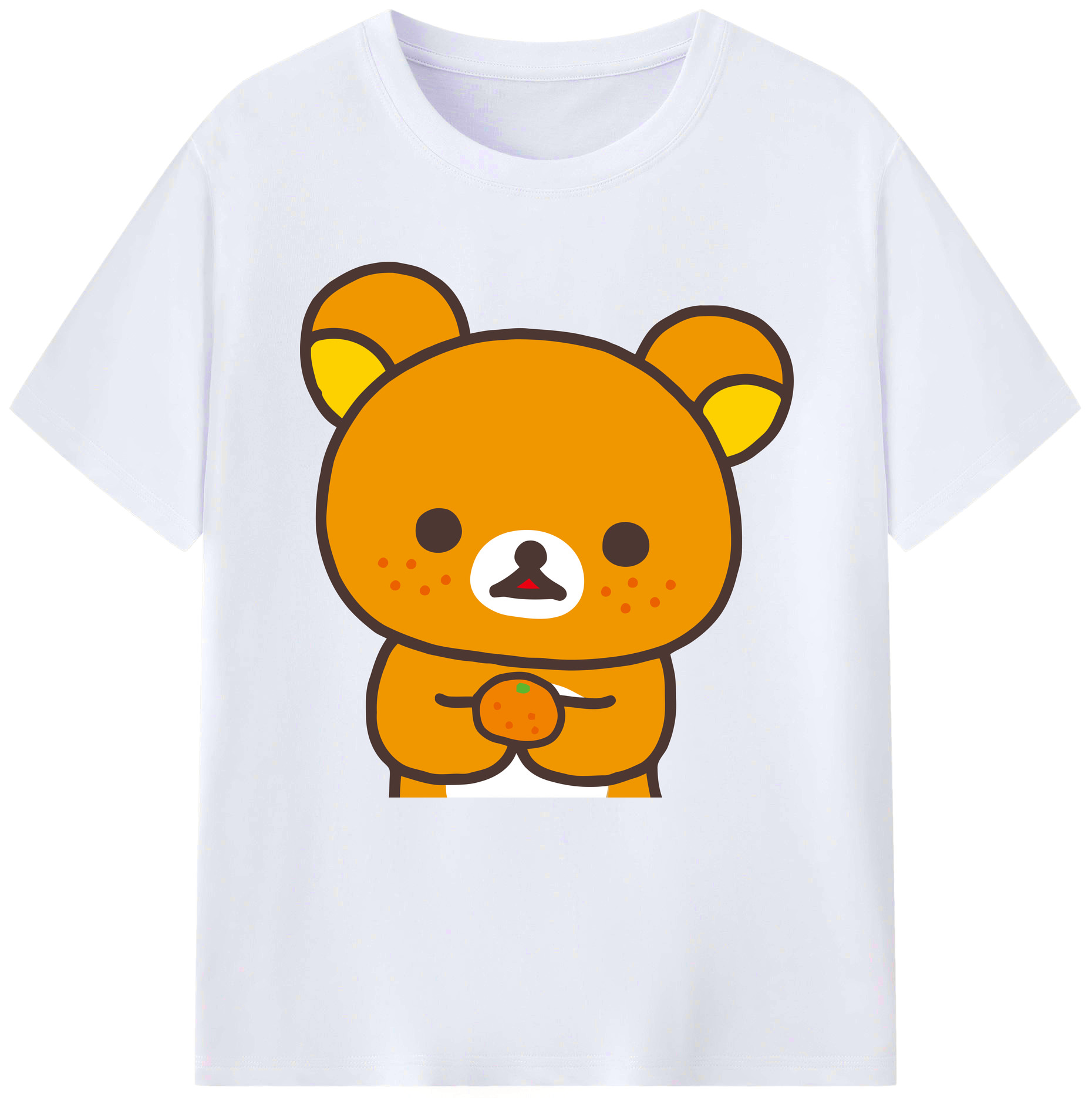 （画像用） リラックマ リラックマ キイロイトリ Rilakkuma Korilakkuma Kiiroitori レディースカジュアルプリントTシャツ（綿100％）