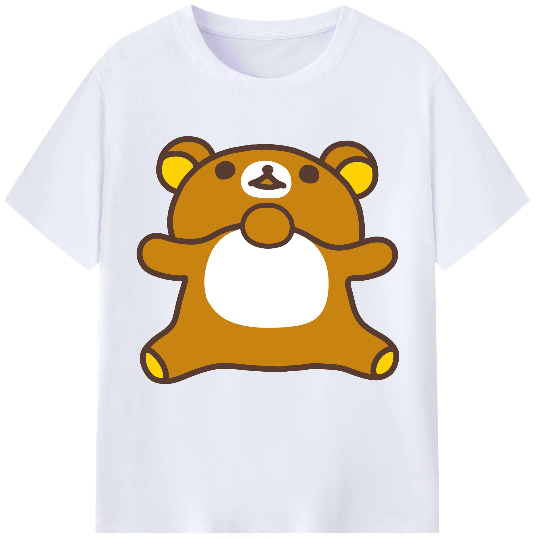 （画像用） リラックマ リラックマ キイロイトリ Rilakkuma Korilakkuma Kiiroitori レディースカジュアルプリントTシャツ（綿100％）
