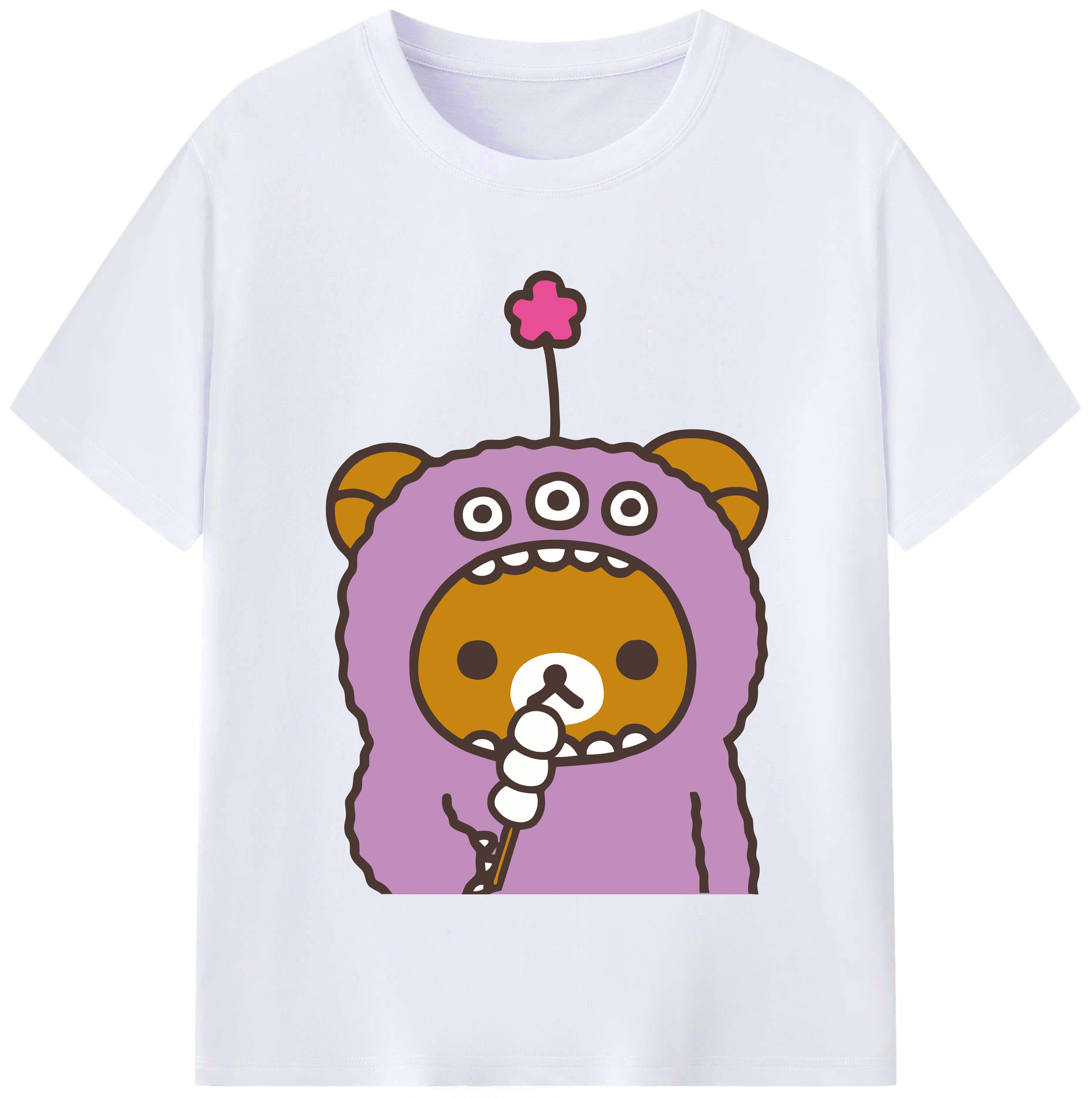 （画像用） リラックマ リラックマ キイロイトリ Rilakkuma Korilakkuma Kiiroitori レディースカジュアルプリントTシャツ（綿100％）