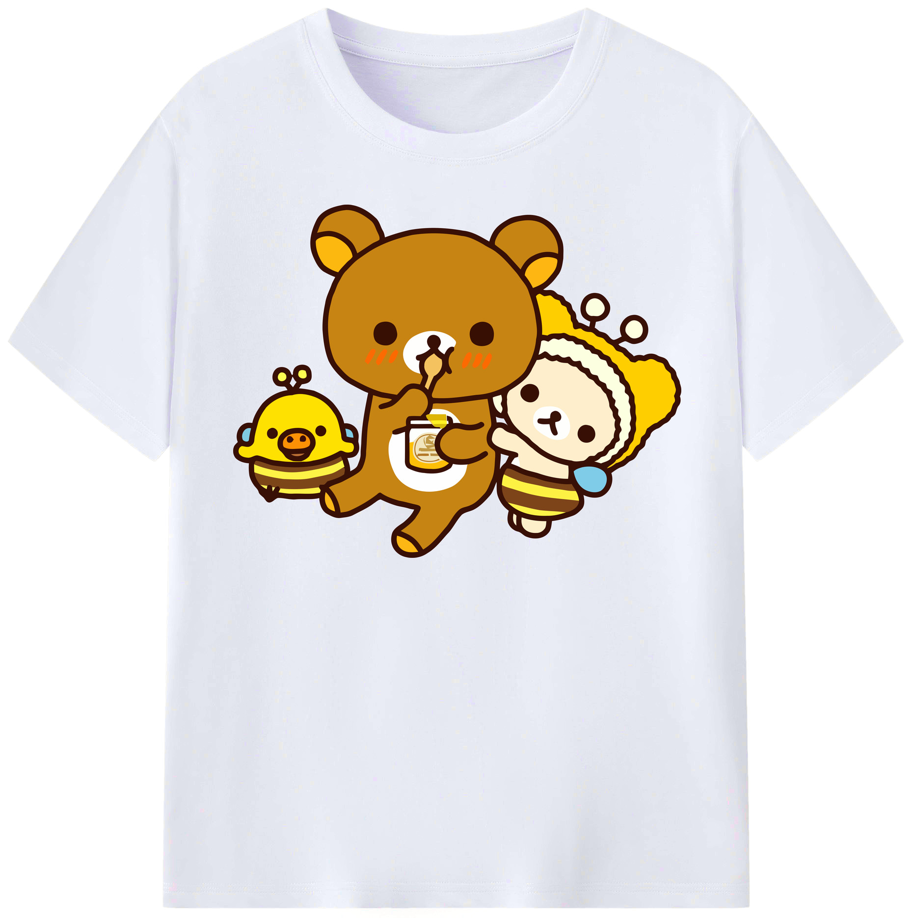 （画像用） リラックマ リラックマ キイロイトリ Rilakkuma Korilakkuma Kiiroitori レディースカジュアルプリントTシャツ（綿100％）