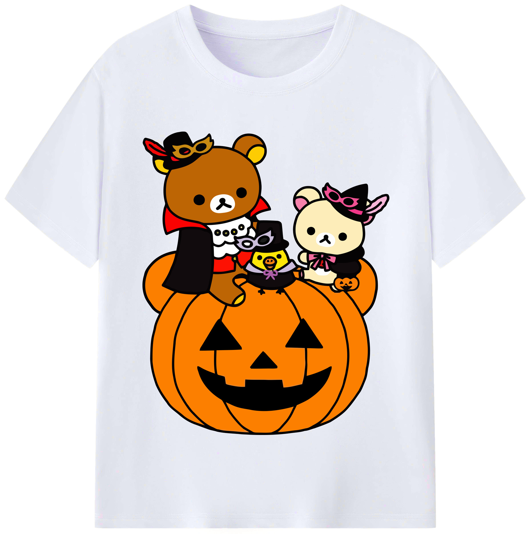 （画像用） リラックマ リラックマ キイロイトリ Rilakkuma Korilakkuma Kiiroitori レディースカジュアルプリントTシャツ（綿100％）