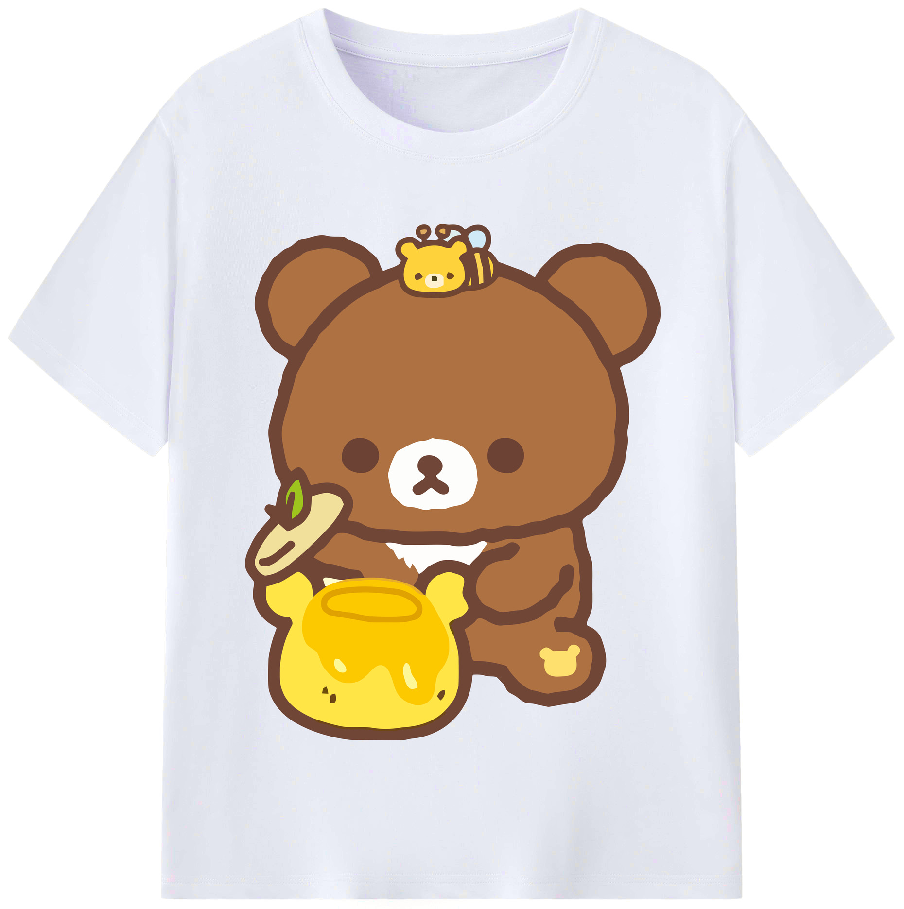 （画像用） リラックマ リラックマ キイロイトリ Rilakkuma Korilakkuma Kiiroitori レディースカジュアルプリントTシャツ（綿100％）