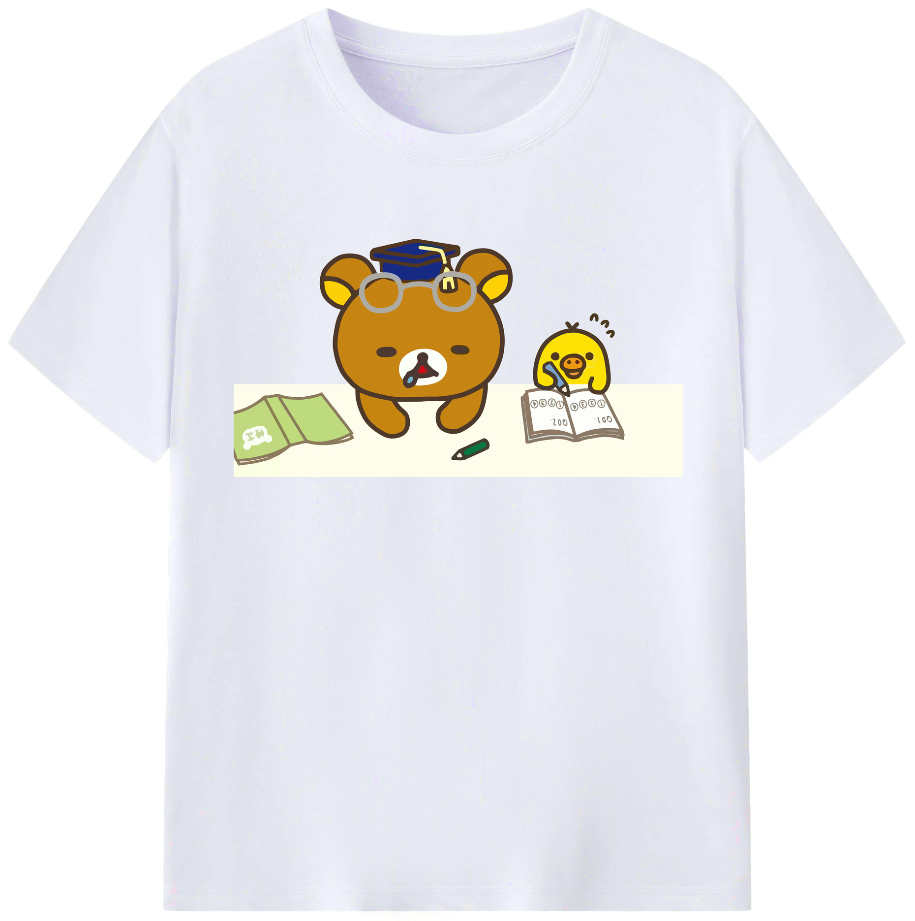 （画像用） リラックマ リラックマ キイロイトリ Rilakkuma Korilakkuma Kiiroitori レディースカジュアルプリントTシャツ（綿100％）