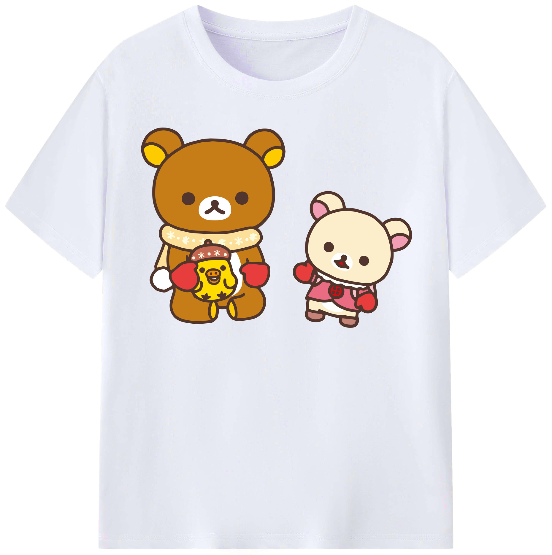 （画像用） リラックマ リラックマ キイロイトリ Rilakkuma Korilakkuma Kiiroitori レディースカジュアルプリントTシャツ（綿100％）