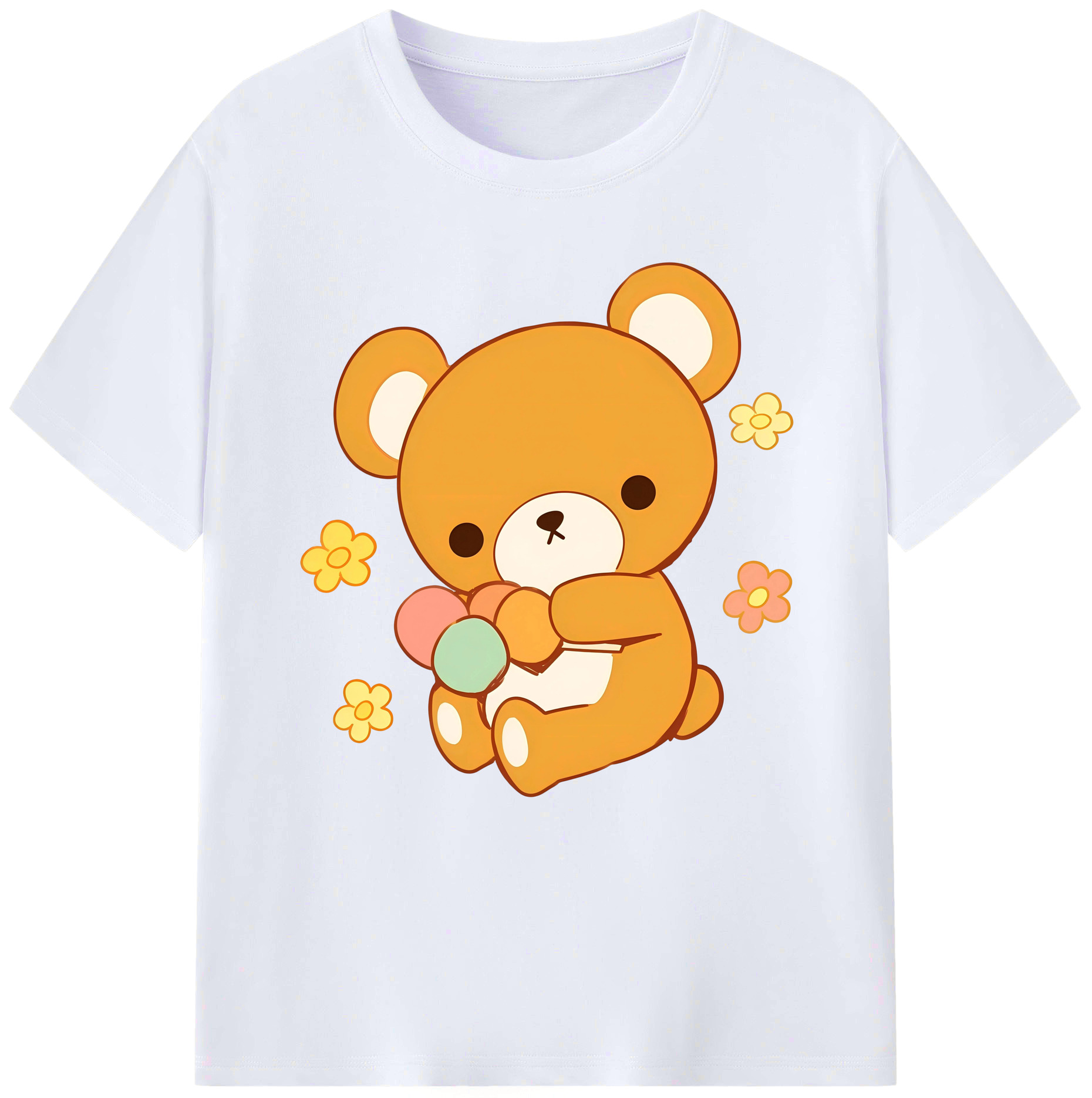 （画像用） リラックマ リラックマ キイロイトリ Rilakkuma Korilakkuma Kiiroitori レディースカジュアルプリントTシャツ（綿100％）