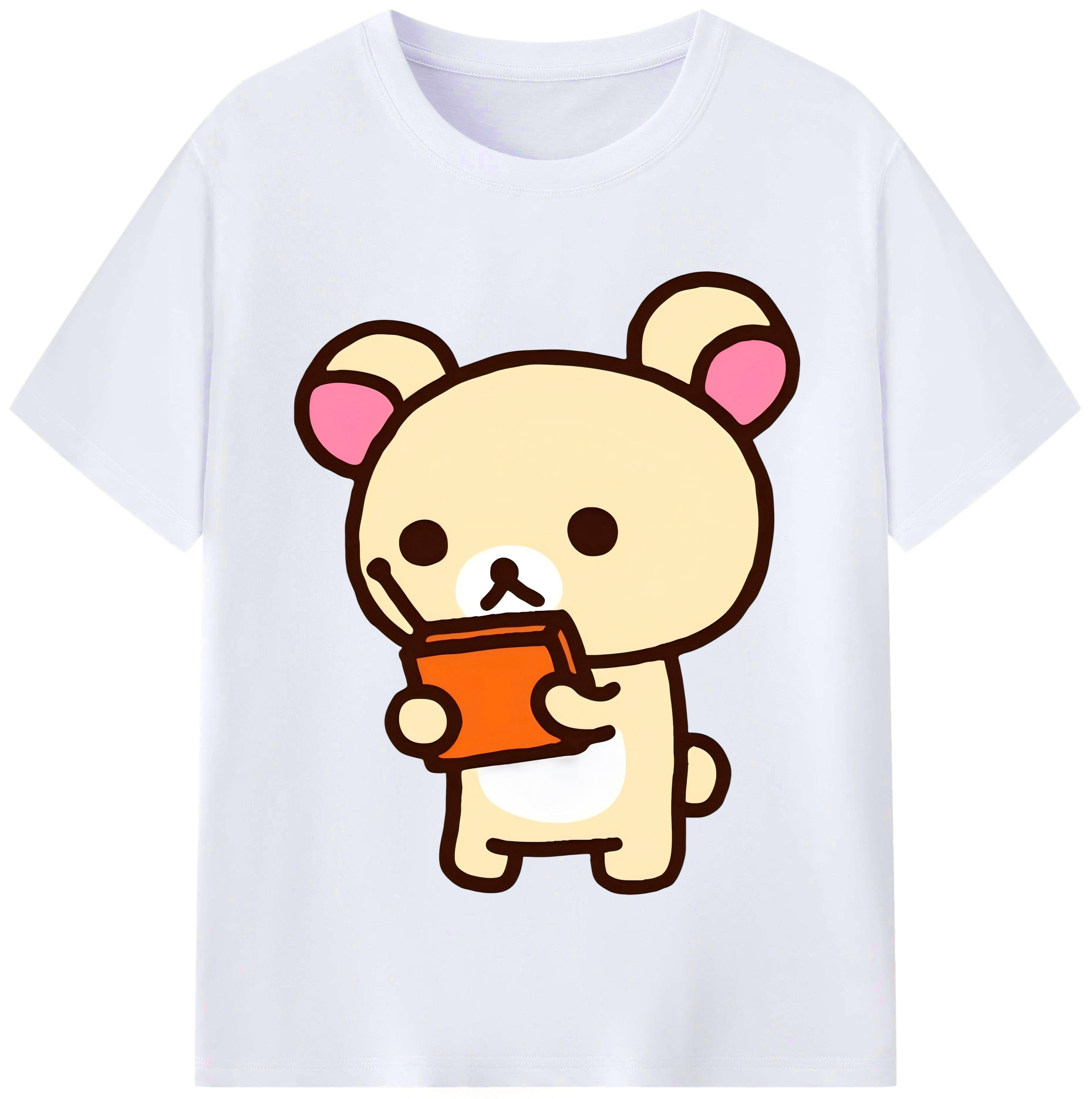 （画像用） リラックマ リラックマ キイロイトリ Rilakkuma Korilakkuma Kiiroitori レディースカジュアルプリントTシャツ（綿100％）