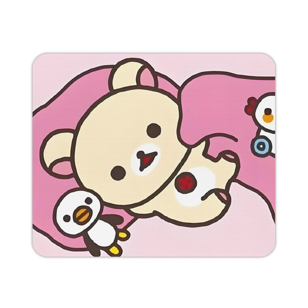 （画像用） リラックマ リラックマ キイロイトリ Rilakkuma Korilakkuma Kiiroitori マウスパッド ステッチ加工 ラバー素材 防水 滑り止め 超薄型 ゲーミング/オフィス対応