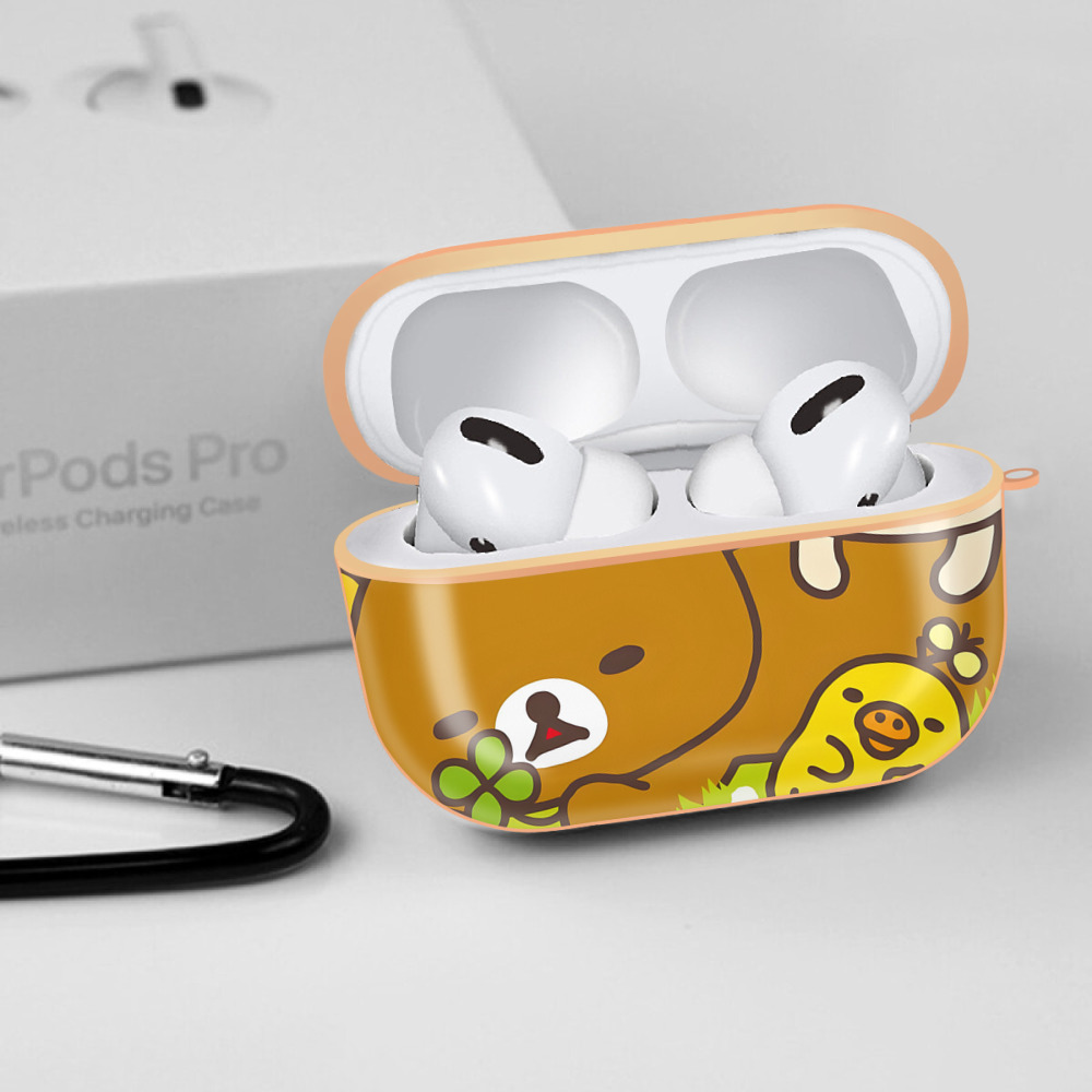 リラックマ リラックマ キイロイトリ Rilakkuma Korilakkuma Kiiroitori 【AirPods Pro用】ハードシェル保護ケース｜耐衝撃・防指紋・カラビナ付き商品仕様