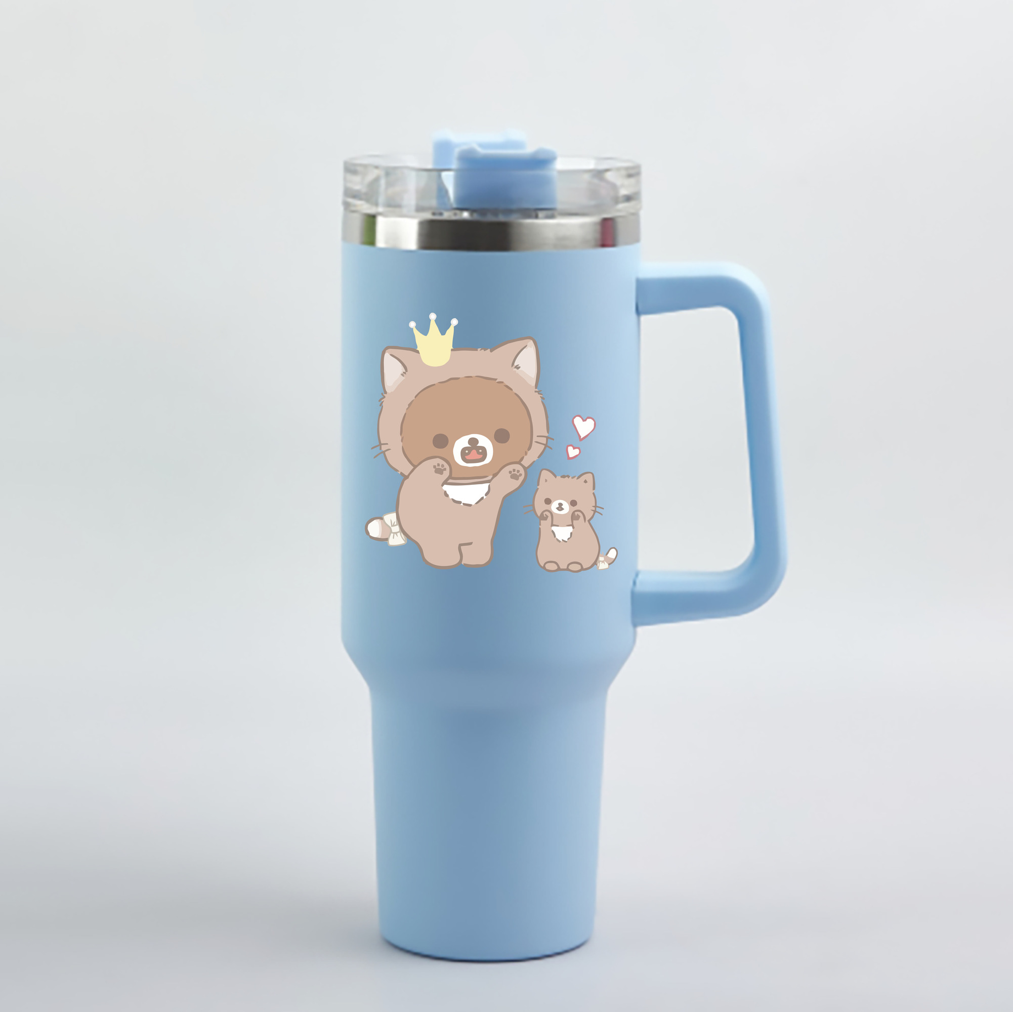 （画像用） リラックマ リラックマ キイロイトリ Rilakkuma Korilakkuma Kiiroitori 1200mL車用タンブラー - クリスタルステッカー（プラスチックストロー付き）