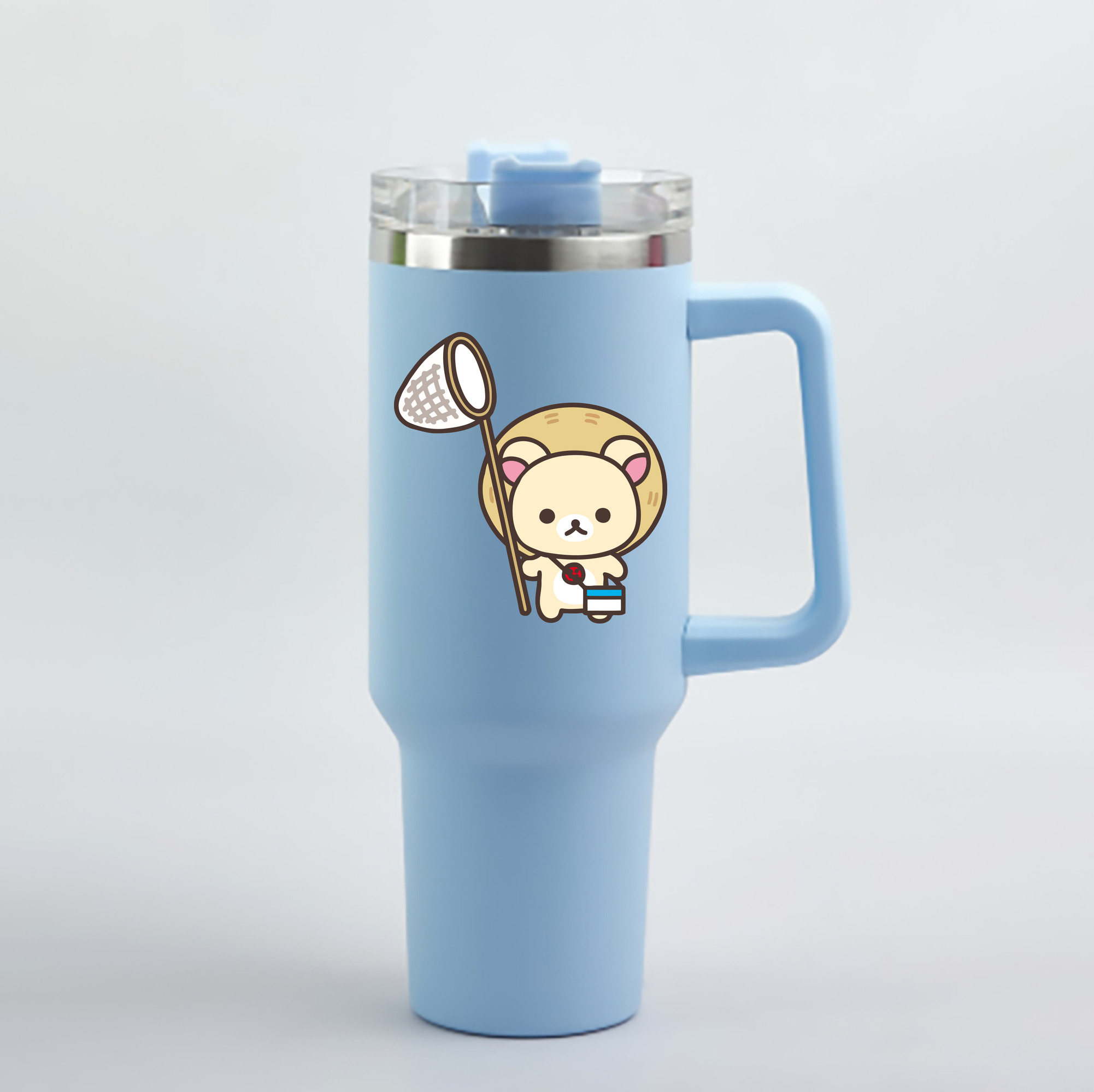 （画像用） リラックマ リラックマ キイロイトリ Rilakkuma Korilakkuma Kiiroitori 1200mL車用タンブラー - クリスタルステッカー（プラスチックストロー付き）