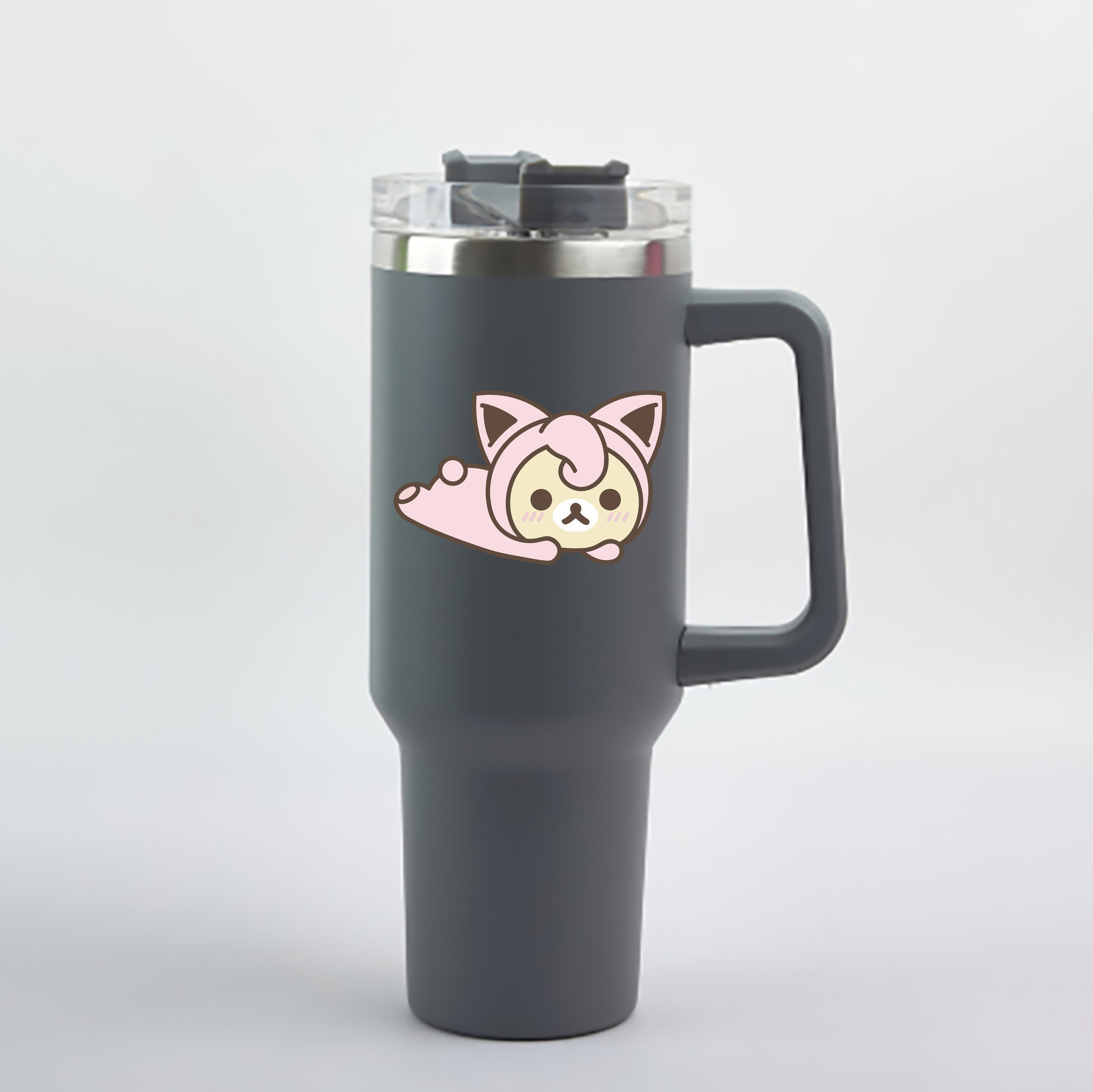 （画像用） リラックマ リラックマ キイロイトリ Rilakkuma Korilakkuma Kiiroitori 1200mL車用タンブラー - クリスタルステッカー（プラスチックストロー付き）