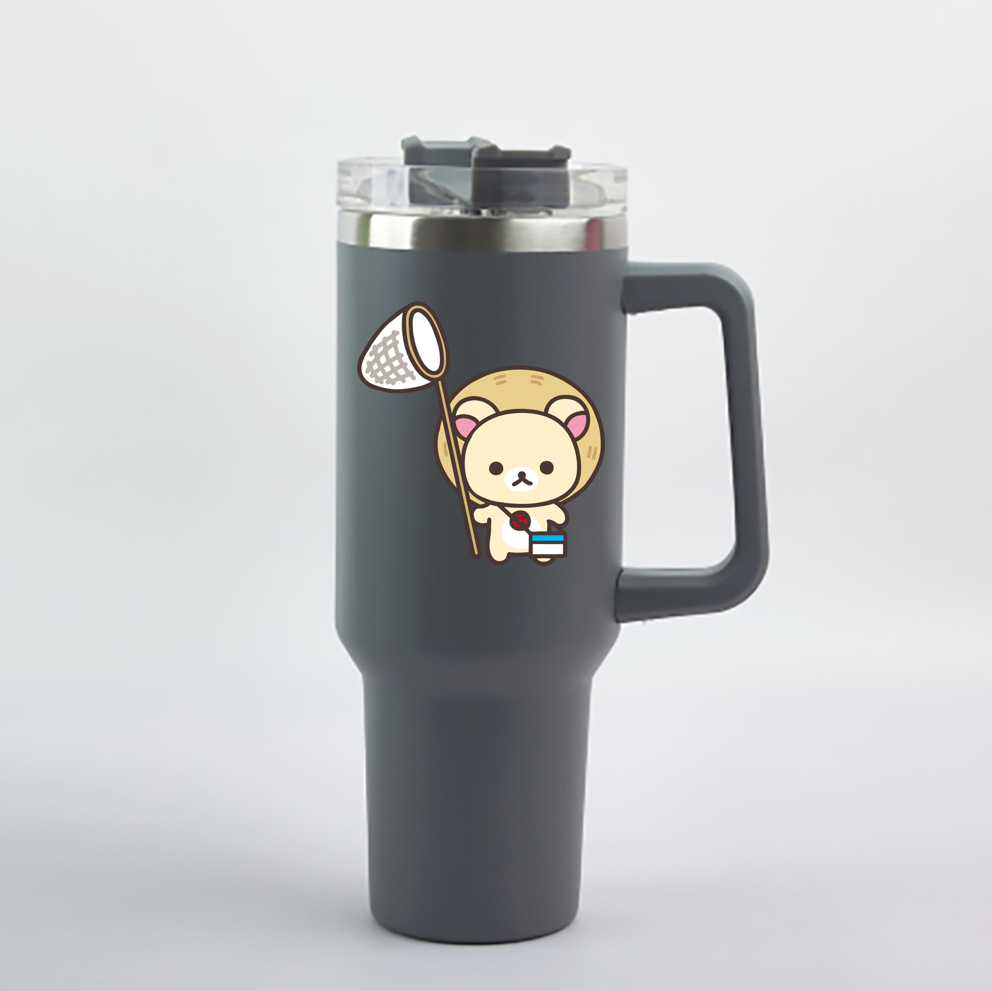 （画像用） リラックマ リラックマ キイロイトリ Rilakkuma Korilakkuma Kiiroitori 1200mL車用タンブラー - クリスタルステッカー（プラスチックストロー付き）