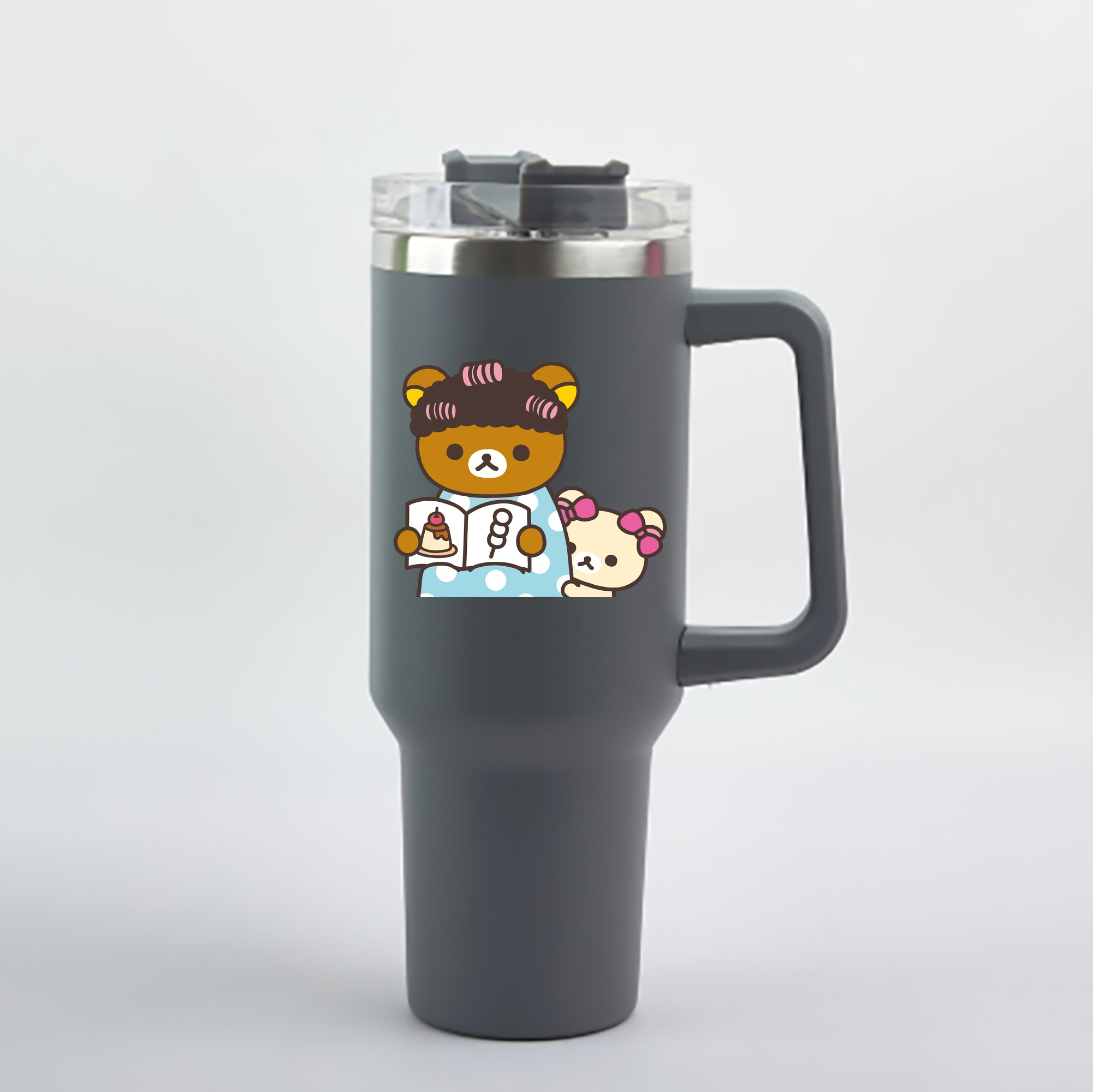 （画像用） リラックマ リラックマ キイロイトリ Rilakkuma Korilakkuma Kiiroitori 1200mL車用タンブラー - クリスタルステッカー（プラスチックストロー付き）
