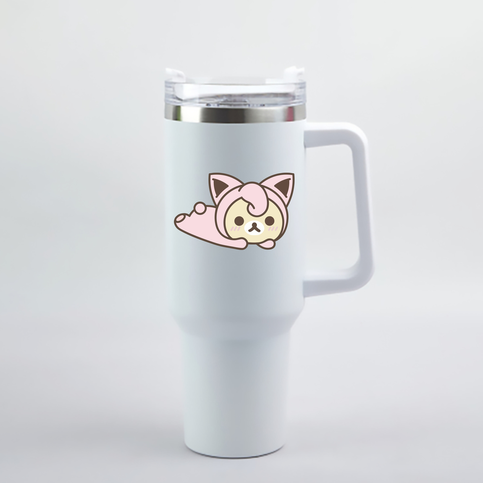 （画像用） リラックマ リラックマ キイロイトリ Rilakkuma Korilakkuma Kiiroitori 1200mL車用タンブラー - クリスタルステッカー（プラスチックストロー付き）