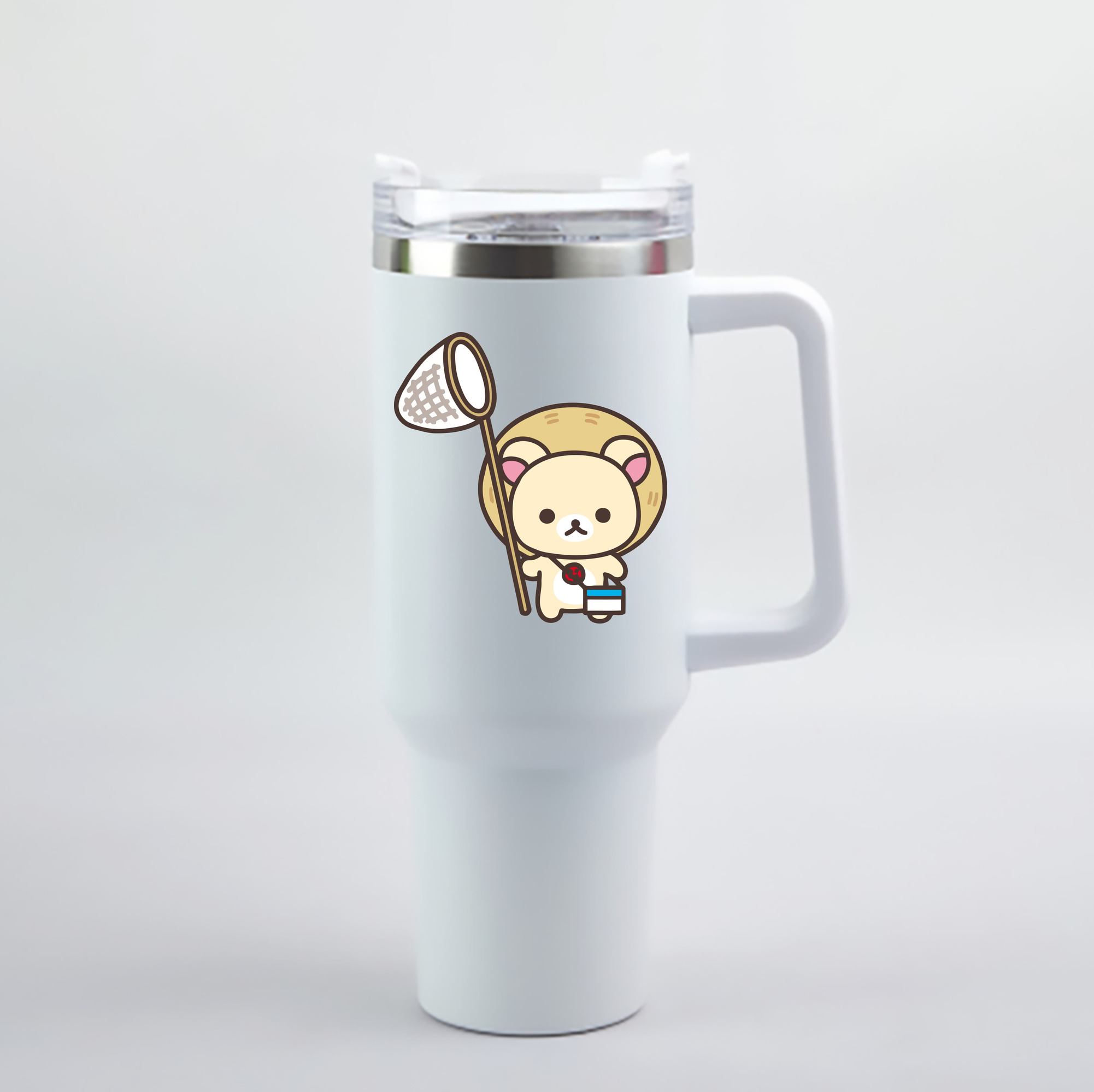 （画像用） リラックマ リラックマ キイロイトリ Rilakkuma Korilakkuma Kiiroitori 1200mL車用タンブラー - クリスタルステッカー（プラスチックストロー付き）