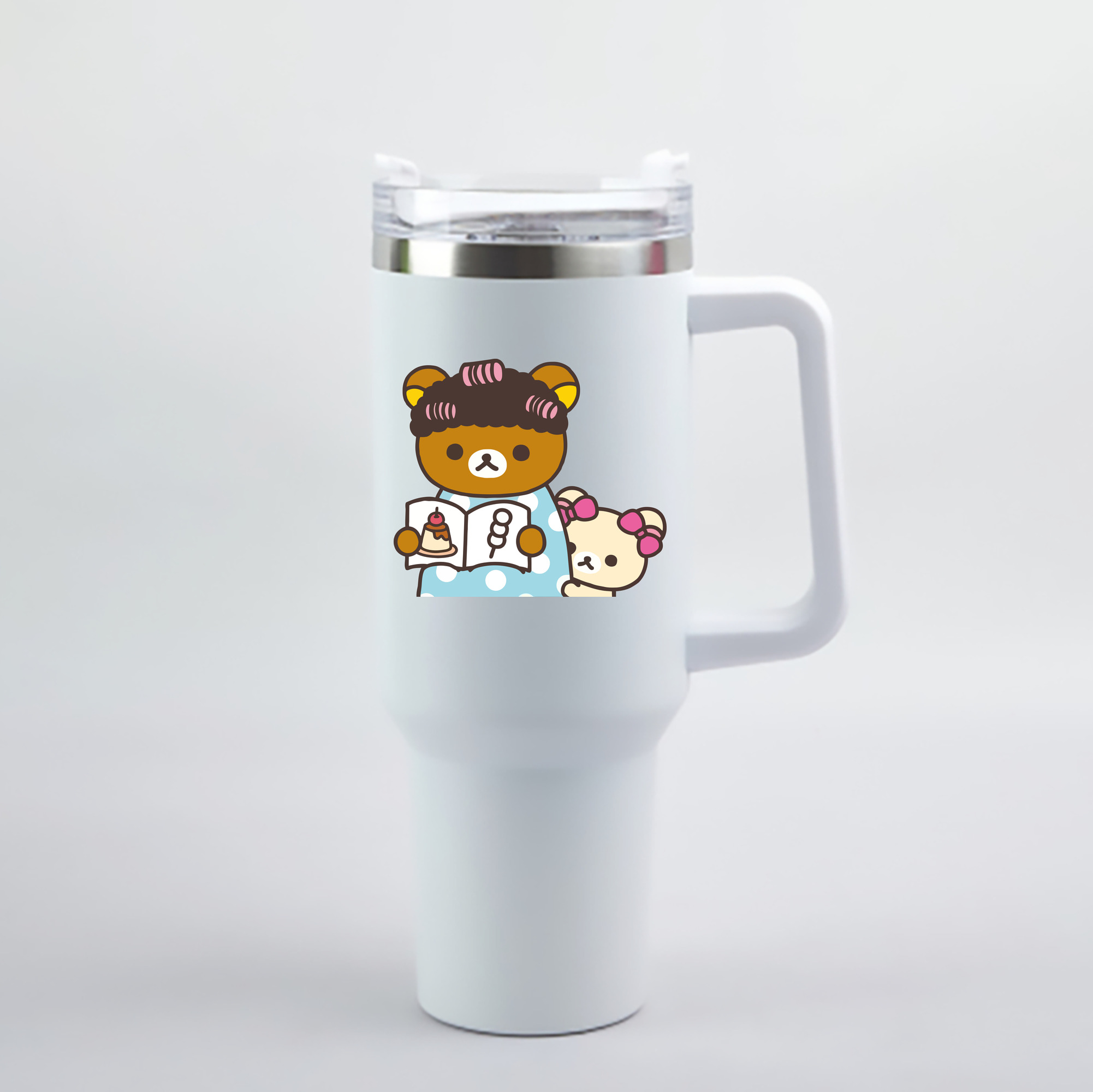 （画像用） リラックマ リラックマ キイロイトリ Rilakkuma Korilakkuma Kiiroitori 1200mL車用タンブラー - クリスタルステッカー（プラスチックストロー付き）