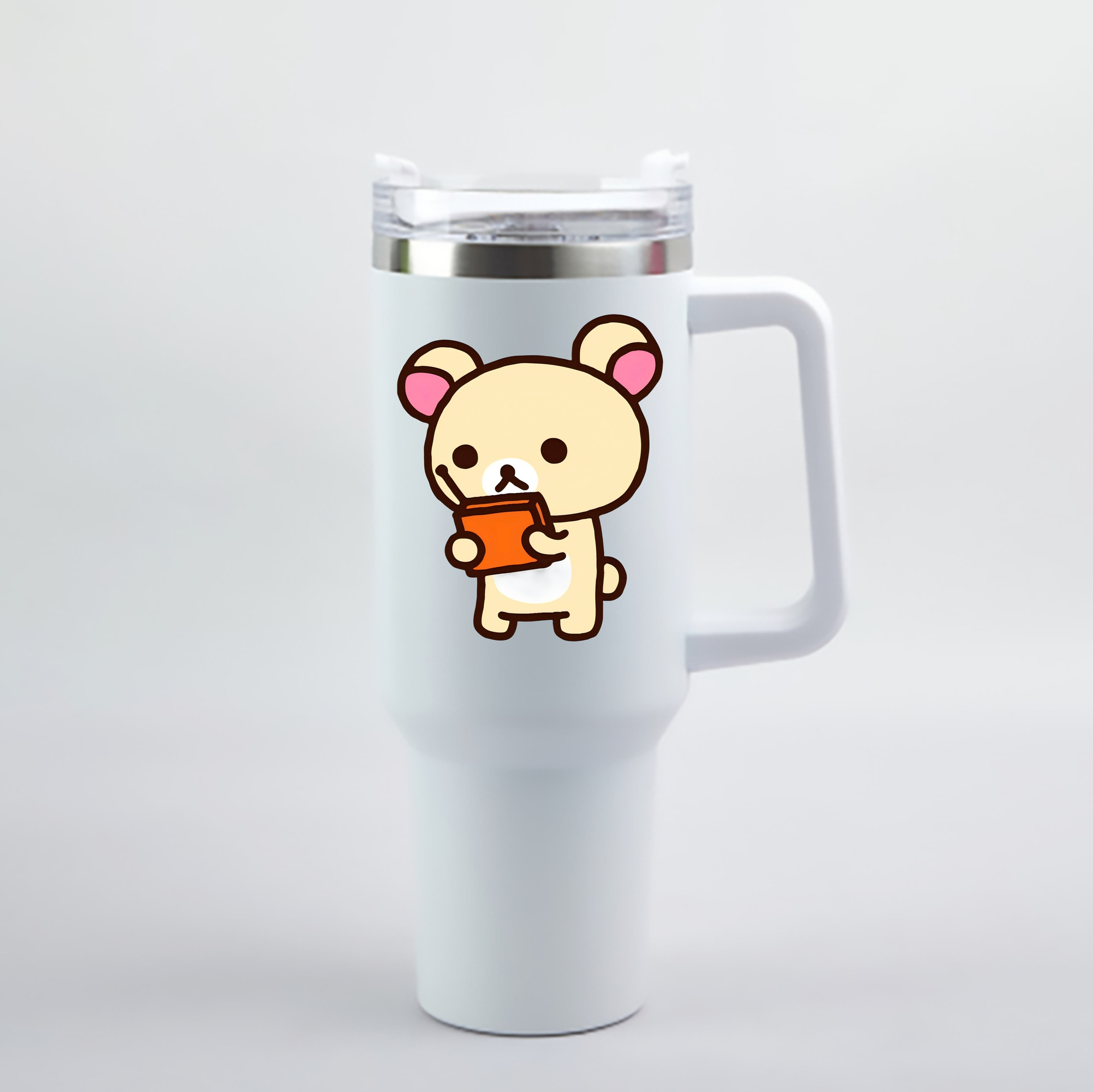（画像用） リラックマ リラックマ キイロイトリ Rilakkuma Korilakkuma Kiiroitori 1200mL車用タンブラー - クリスタルステッカー（プラスチックストロー付き）
