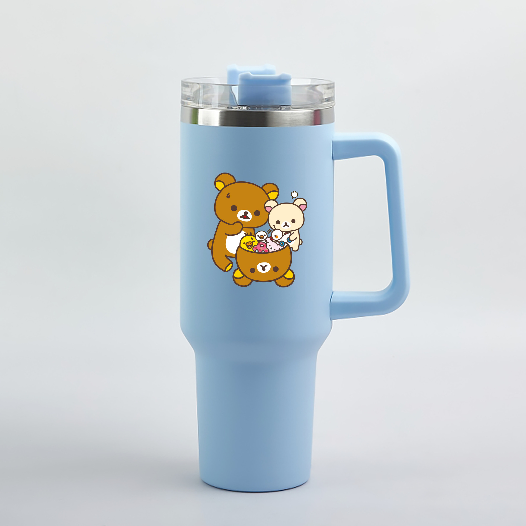 （画像用） リラックマ リラックマ キイロイトリ Rilakkuma Korilakkuma Kiiroitori 1200mL車用タンブラー（カラープリント）