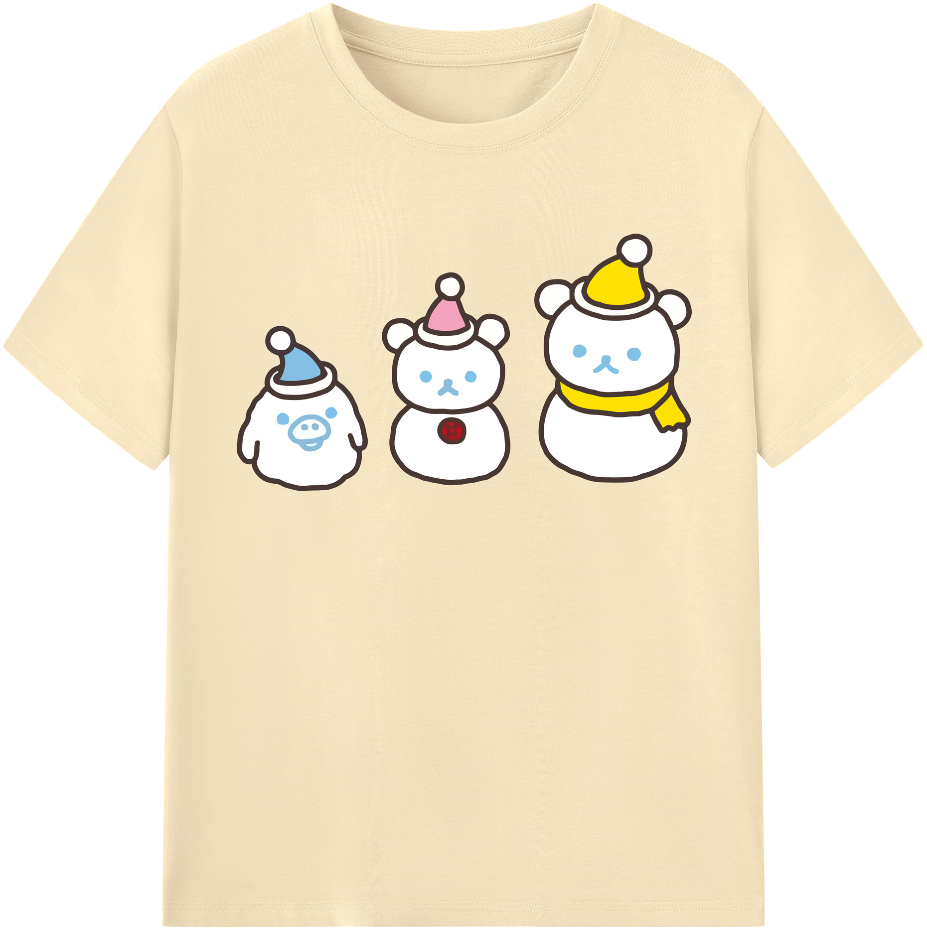 （画像用） リラックマ リラックマ キイロイトリ Rilakkuma Korilakkuma Kiiroitori 綿100％半袖Tシャツ（フロントプリント）