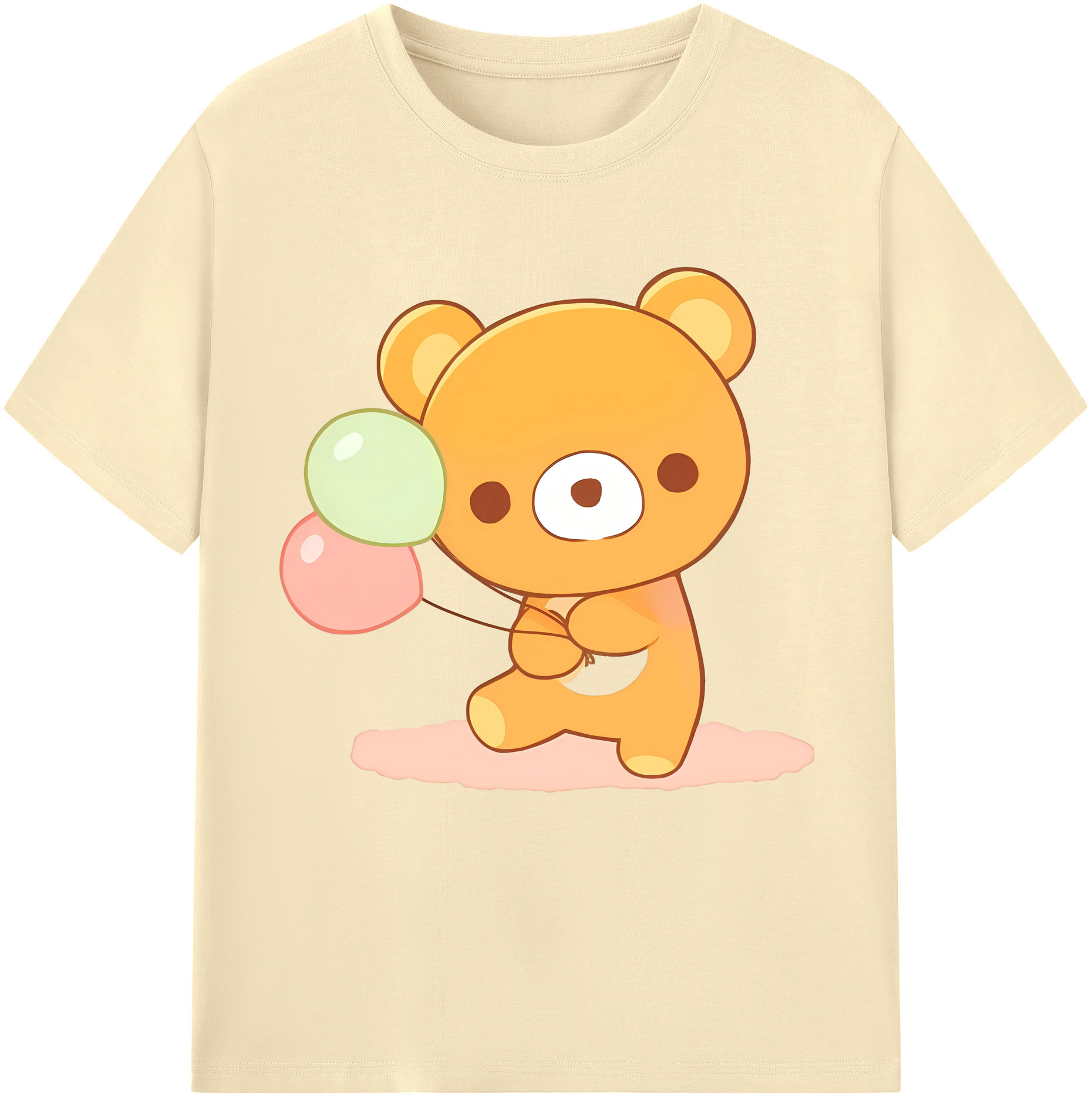 （画像用） リラックマ リラックマ キイロイトリ Rilakkuma Korilakkuma Kiiroitori 綿100％半袖Tシャツ（フロントプリント）