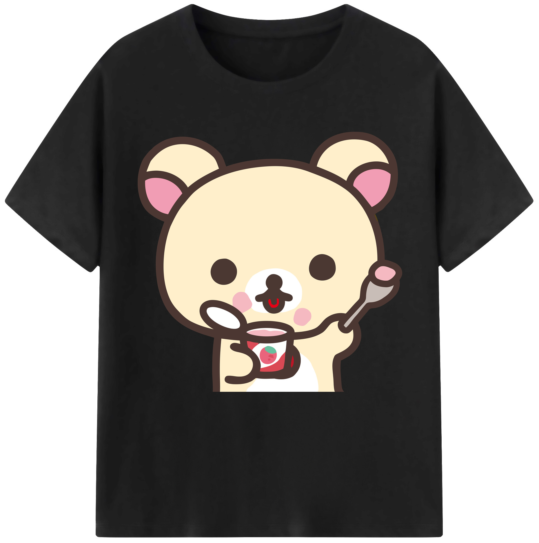 （画像用） リラックマ リラックマ キイロイトリ Rilakkuma Korilakkuma Kiiroitori 綿100％半袖Tシャツ（フロントプリント）