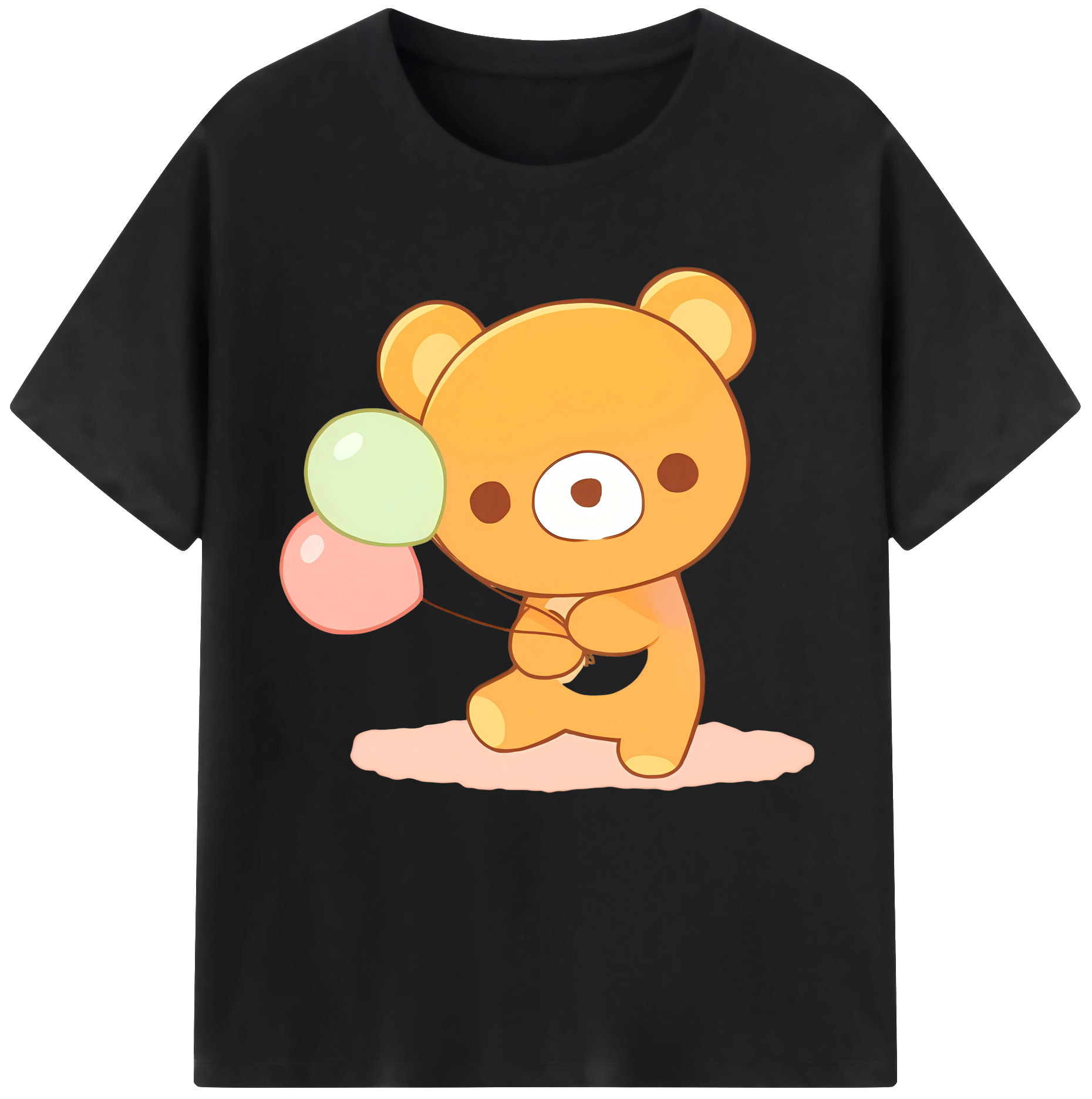 （画像用） リラックマ リラックマ キイロイトリ Rilakkuma Korilakkuma Kiiroitori 綿100％半袖Tシャツ（フロントプリント）