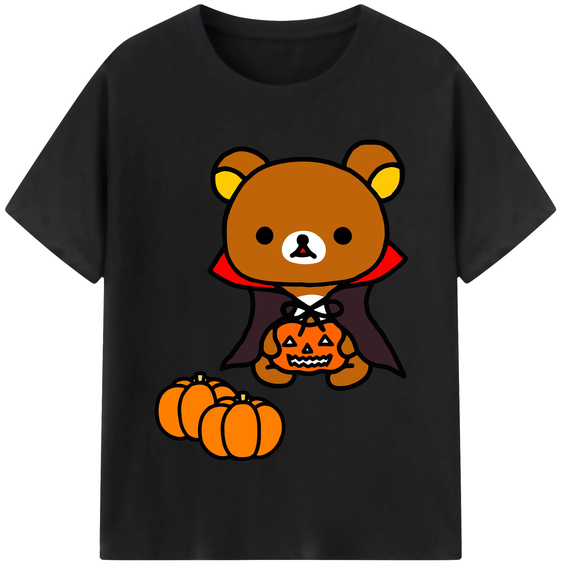 （画像用） リラックマ リラックマ キイロイトリ Rilakkuma Korilakkuma Kiiroitori 綿100％半袖Tシャツ（フロントプリント）