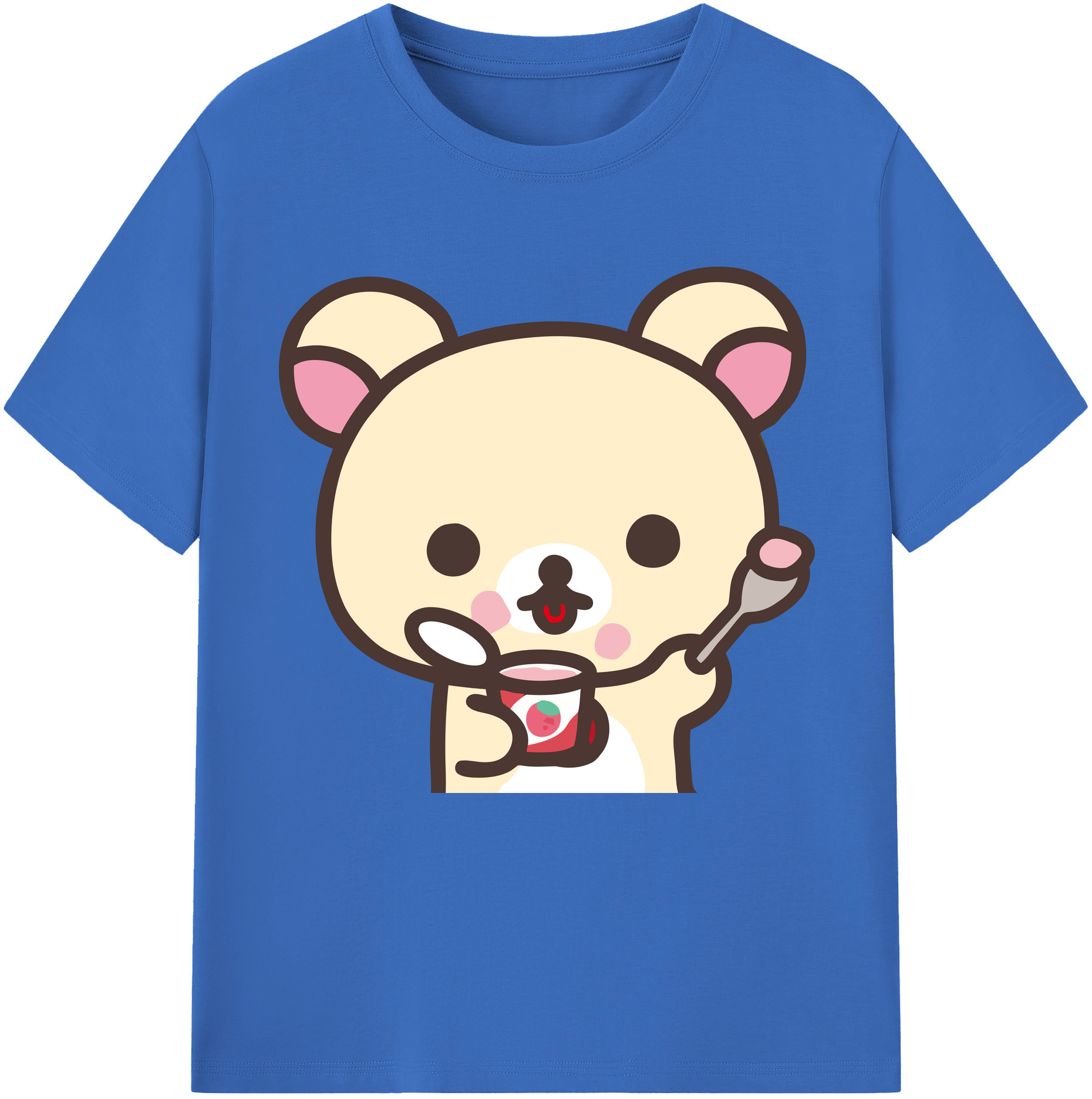 （画像用） リラックマ リラックマ キイロイトリ Rilakkuma Korilakkuma Kiiroitori 綿100％半袖Tシャツ（フロントプリント）