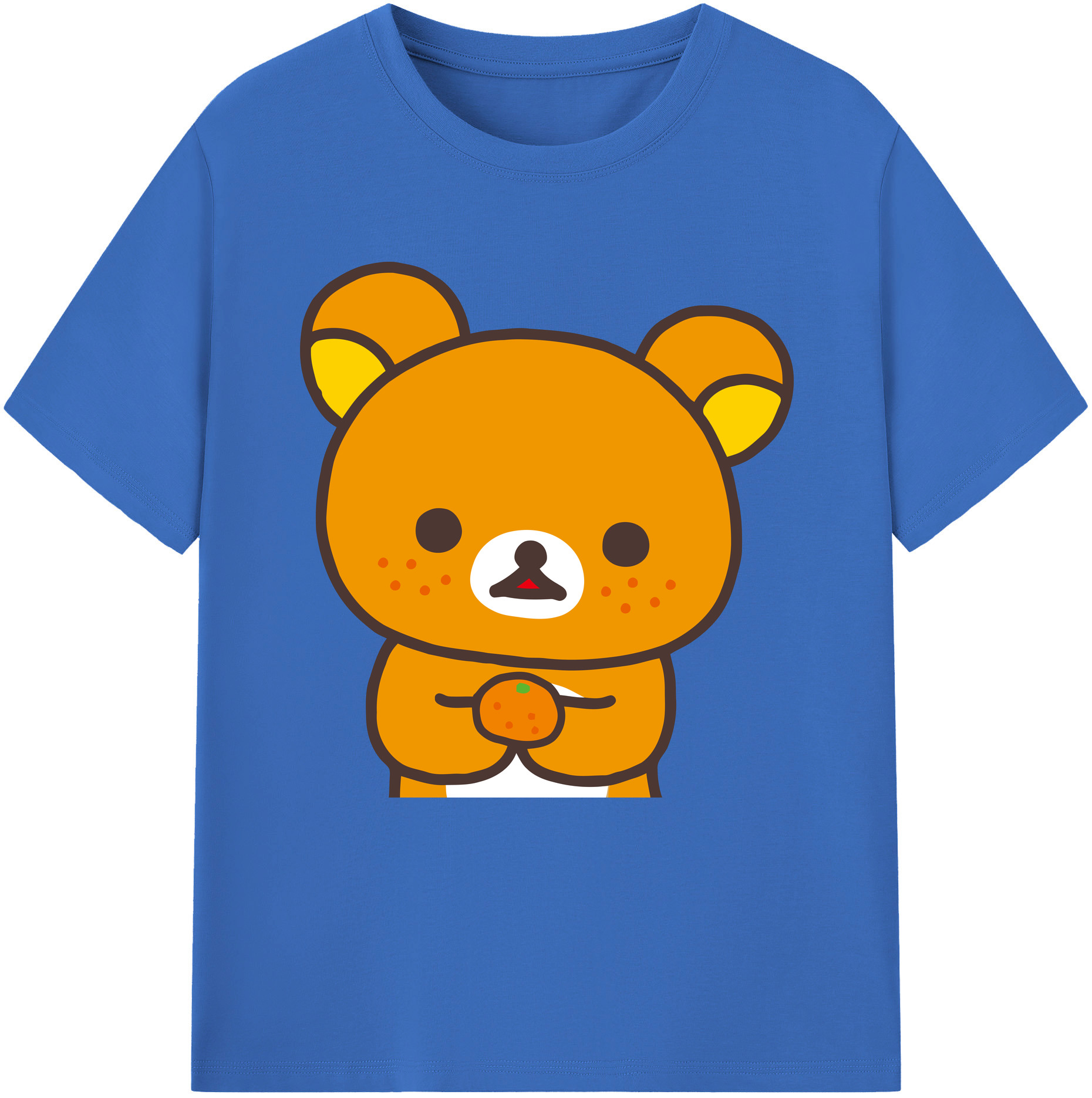 （画像用） リラックマ リラックマ キイロイトリ Rilakkuma Korilakkuma Kiiroitori 綿100％半袖Tシャツ（フロントプリント）