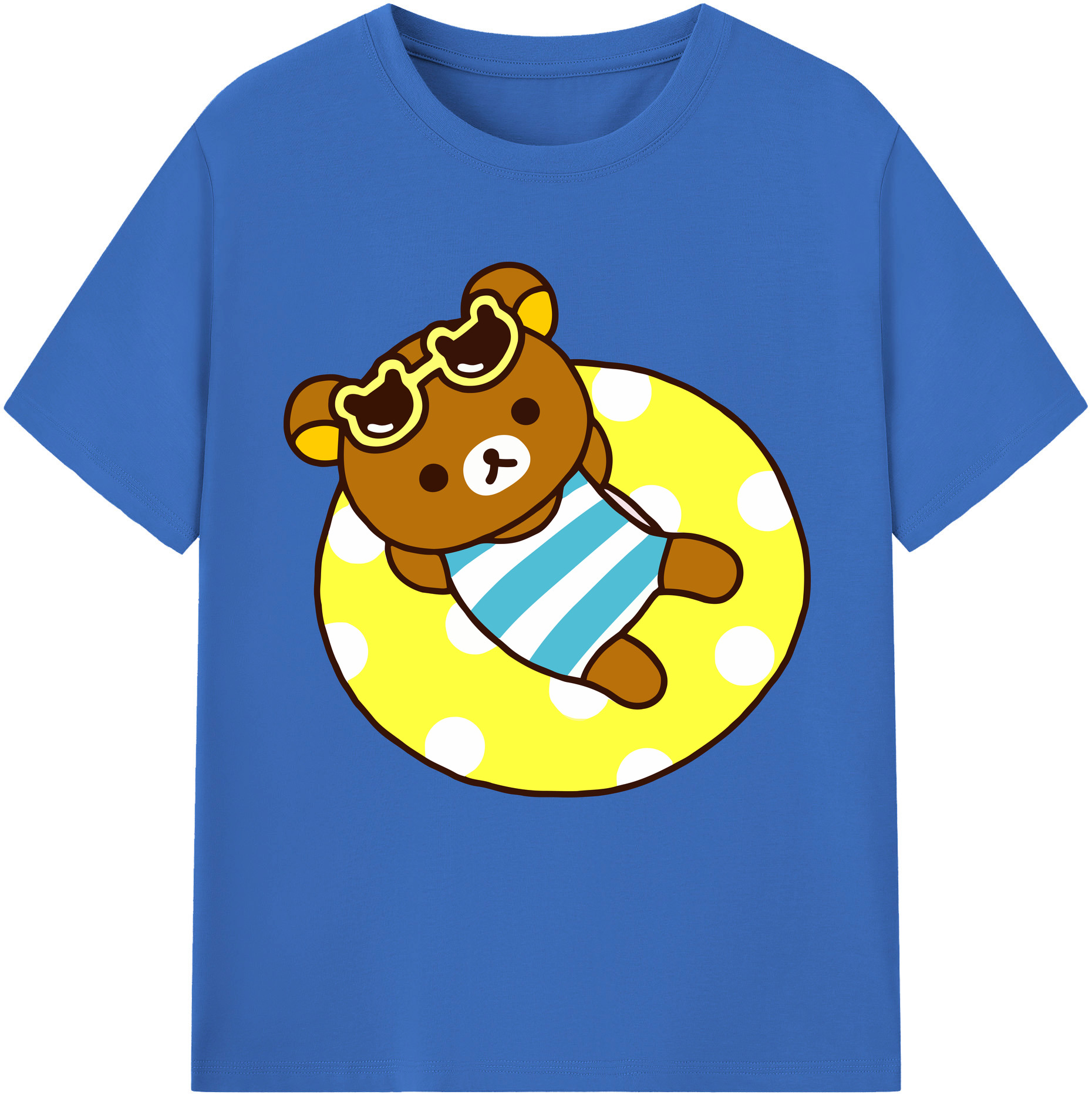 （画像用） リラックマ リラックマ キイロイトリ Rilakkuma Korilakkuma Kiiroitori 綿100％半袖Tシャツ（フロントプリント）