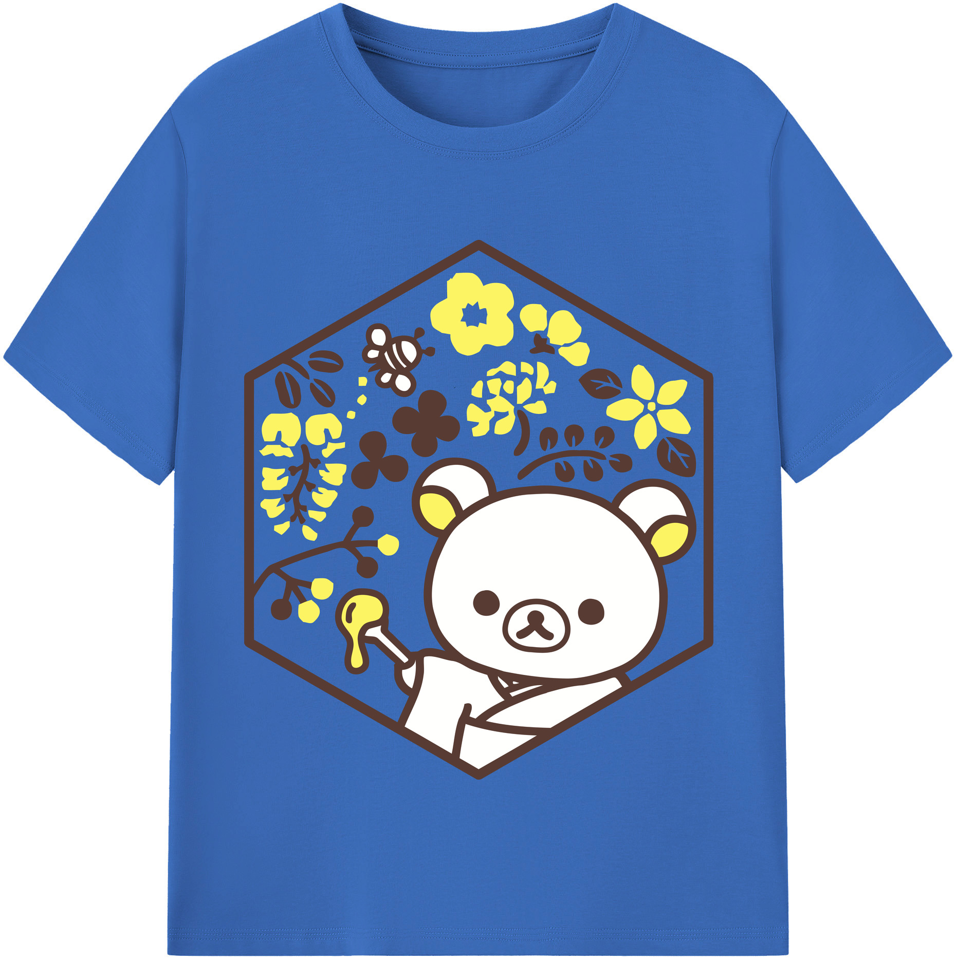 （画像用） リラックマ リラックマ キイロイトリ Rilakkuma Korilakkuma Kiiroitori 綿100％半袖Tシャツ（フロントプリント）