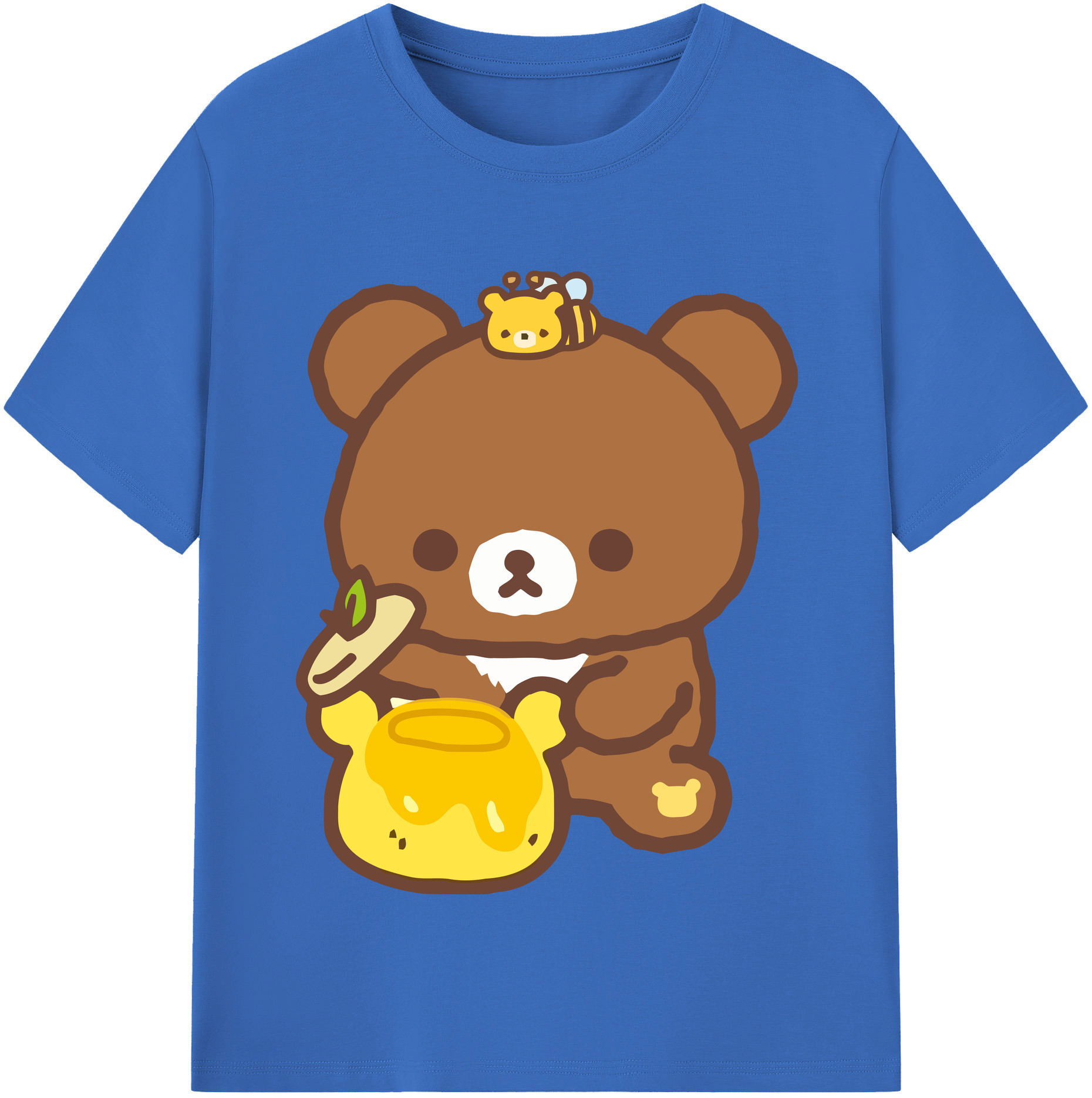 （画像用） リラックマ リラックマ キイロイトリ Rilakkuma Korilakkuma Kiiroitori 綿100％半袖Tシャツ（フロントプリント）