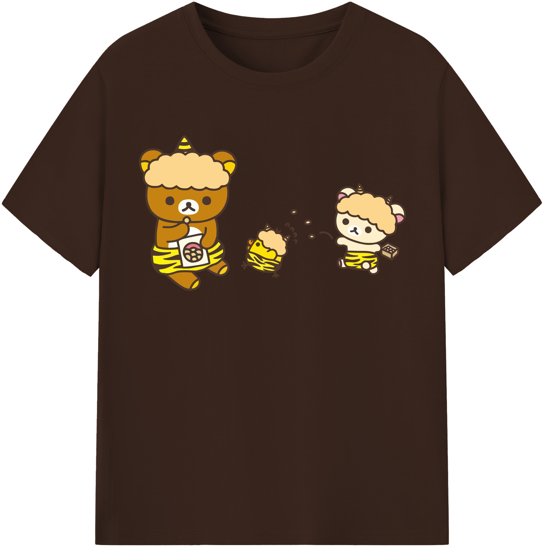 （画像用） リラックマ リラックマ キイロイトリ Rilakkuma Korilakkuma Kiiroitori 綿100％半袖Tシャツ（フロントプリント）