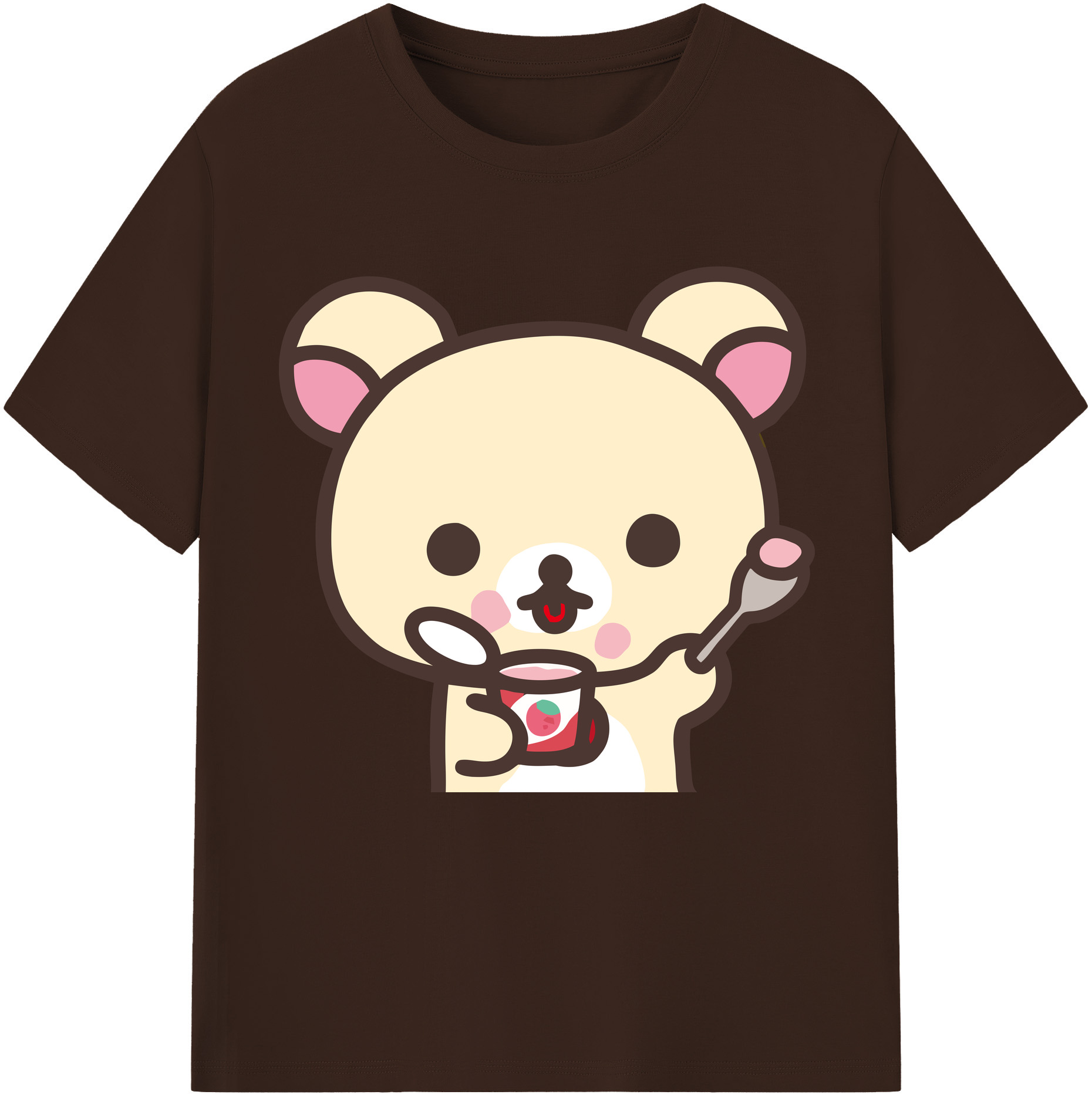 （画像用） リラックマ リラックマ キイロイトリ Rilakkuma Korilakkuma Kiiroitori 綿100％半袖Tシャツ（フロントプリント）