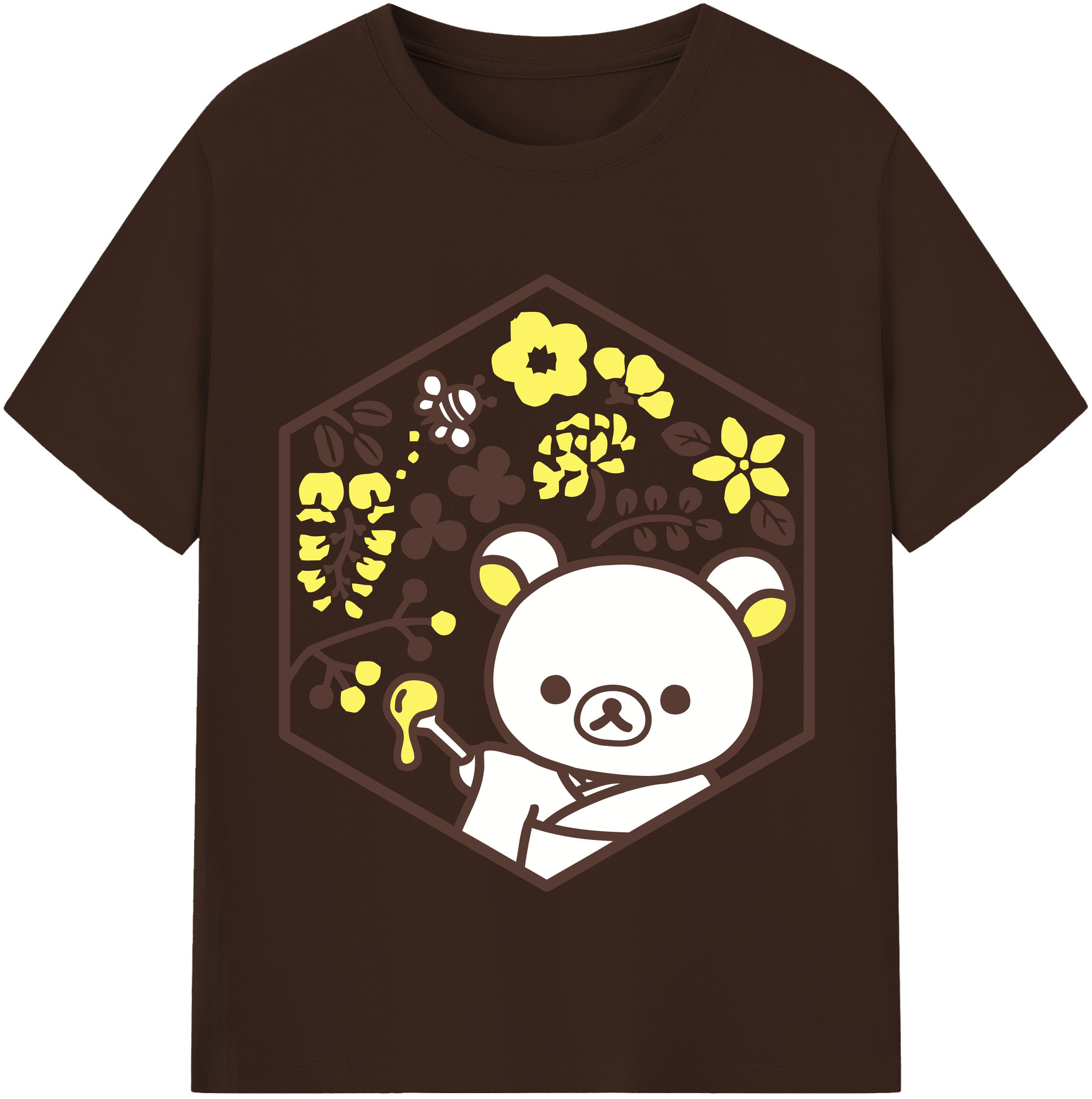 （画像用） リラックマ リラックマ キイロイトリ Rilakkuma Korilakkuma Kiiroitori 綿100％半袖Tシャツ（フロントプリント）