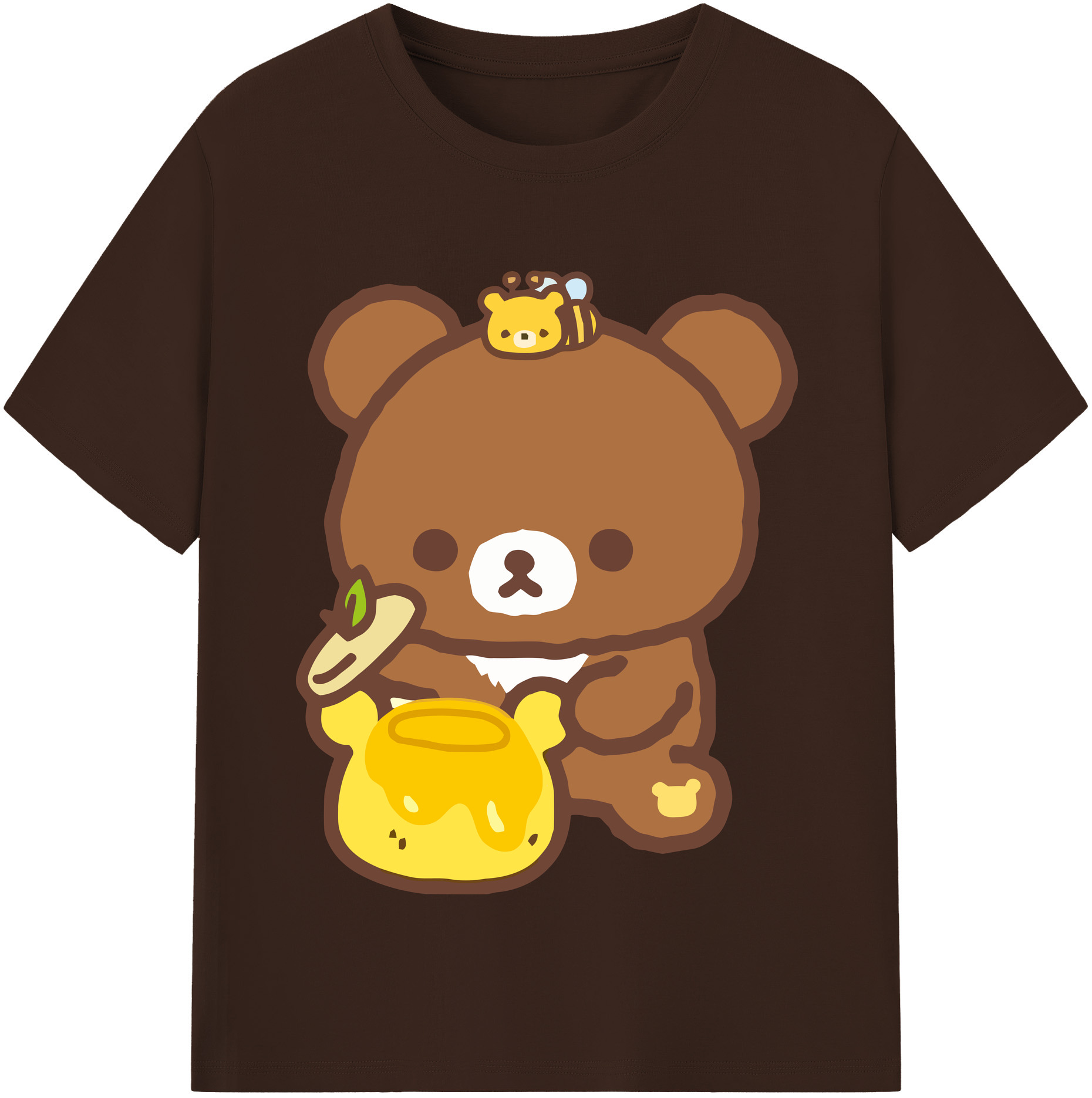 （画像用） リラックマ リラックマ キイロイトリ Rilakkuma Korilakkuma Kiiroitori 綿100％半袖Tシャツ（フロントプリント）