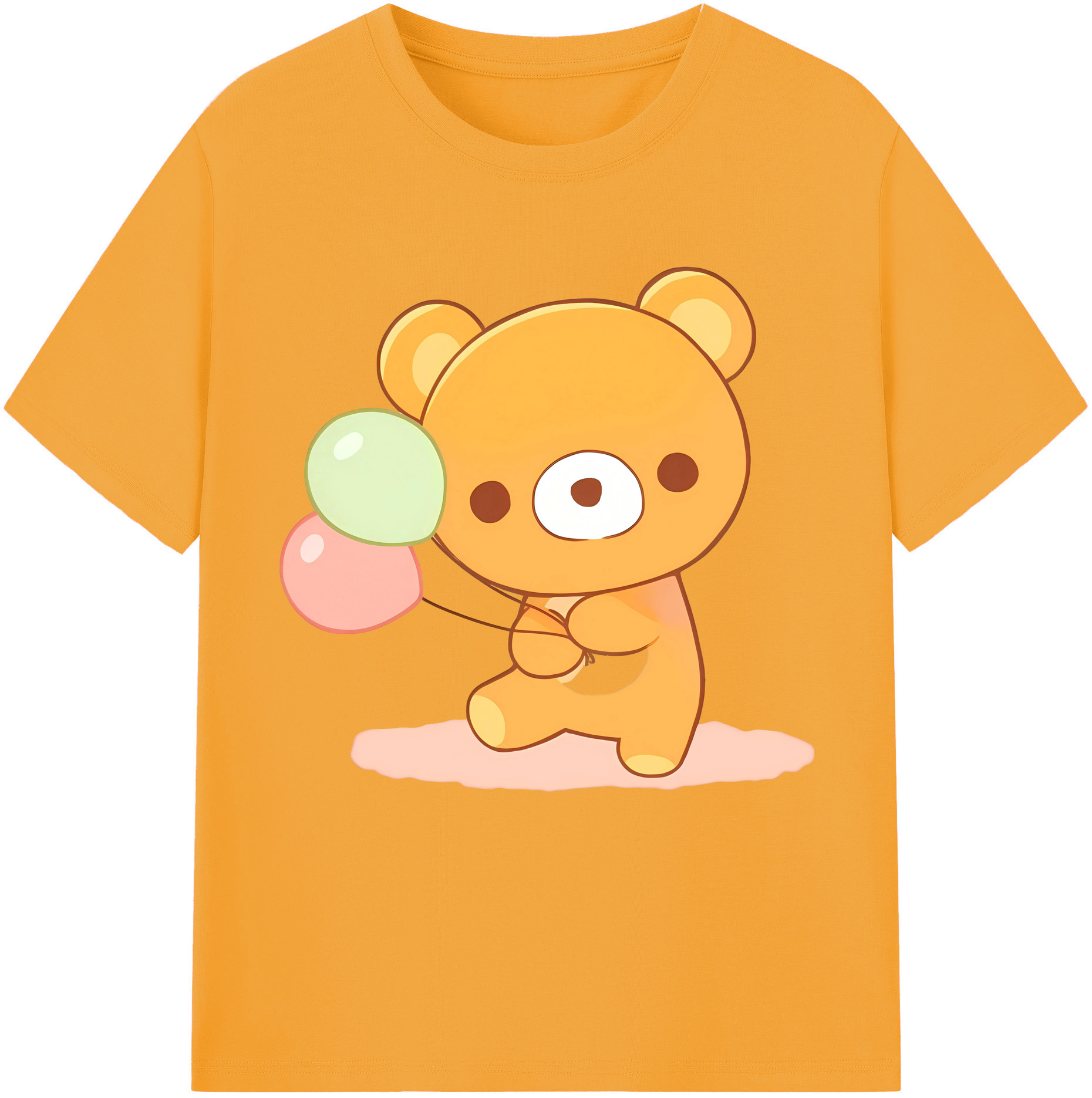 （画像用） リラックマ リラックマ キイロイトリ Rilakkuma Korilakkuma Kiiroitori 綿100％半袖Tシャツ（フロントプリント）