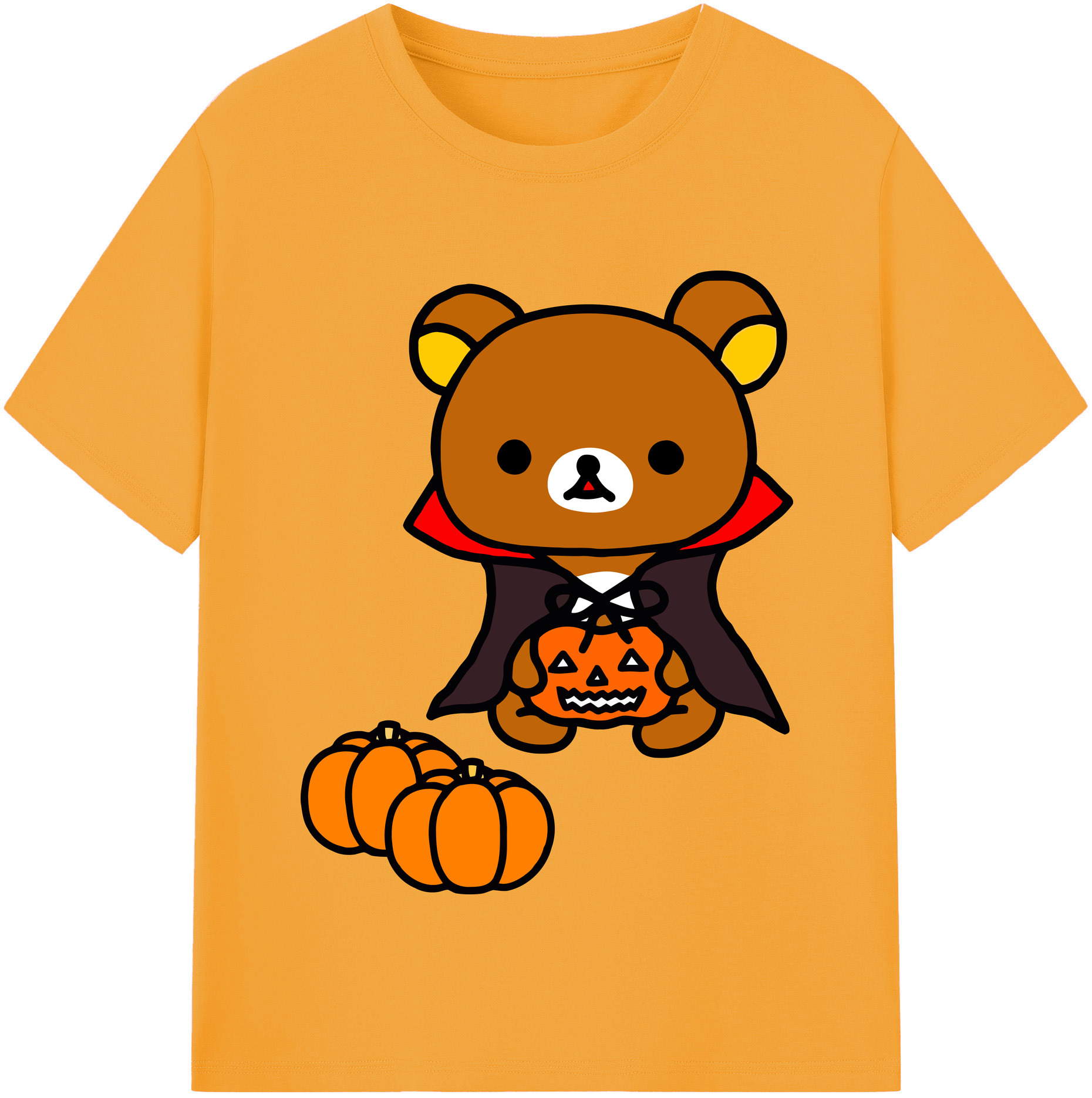 （画像用） リラックマ リラックマ キイロイトリ Rilakkuma Korilakkuma Kiiroitori 綿100％半袖Tシャツ（フロントプリント）