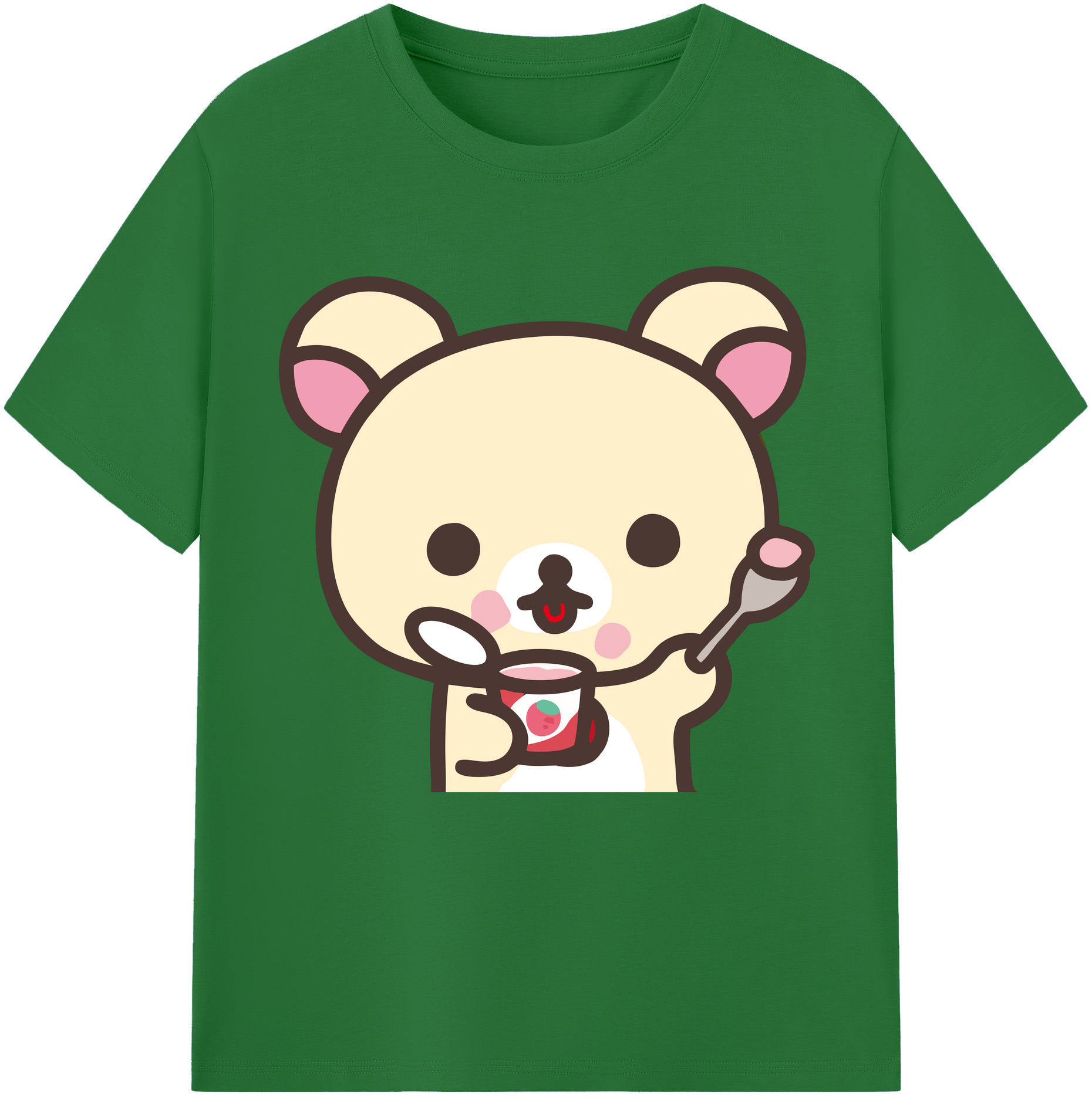 （画像用） リラックマ リラックマ キイロイトリ Rilakkuma Korilakkuma Kiiroitori 綿100％半袖Tシャツ（フロントプリント）