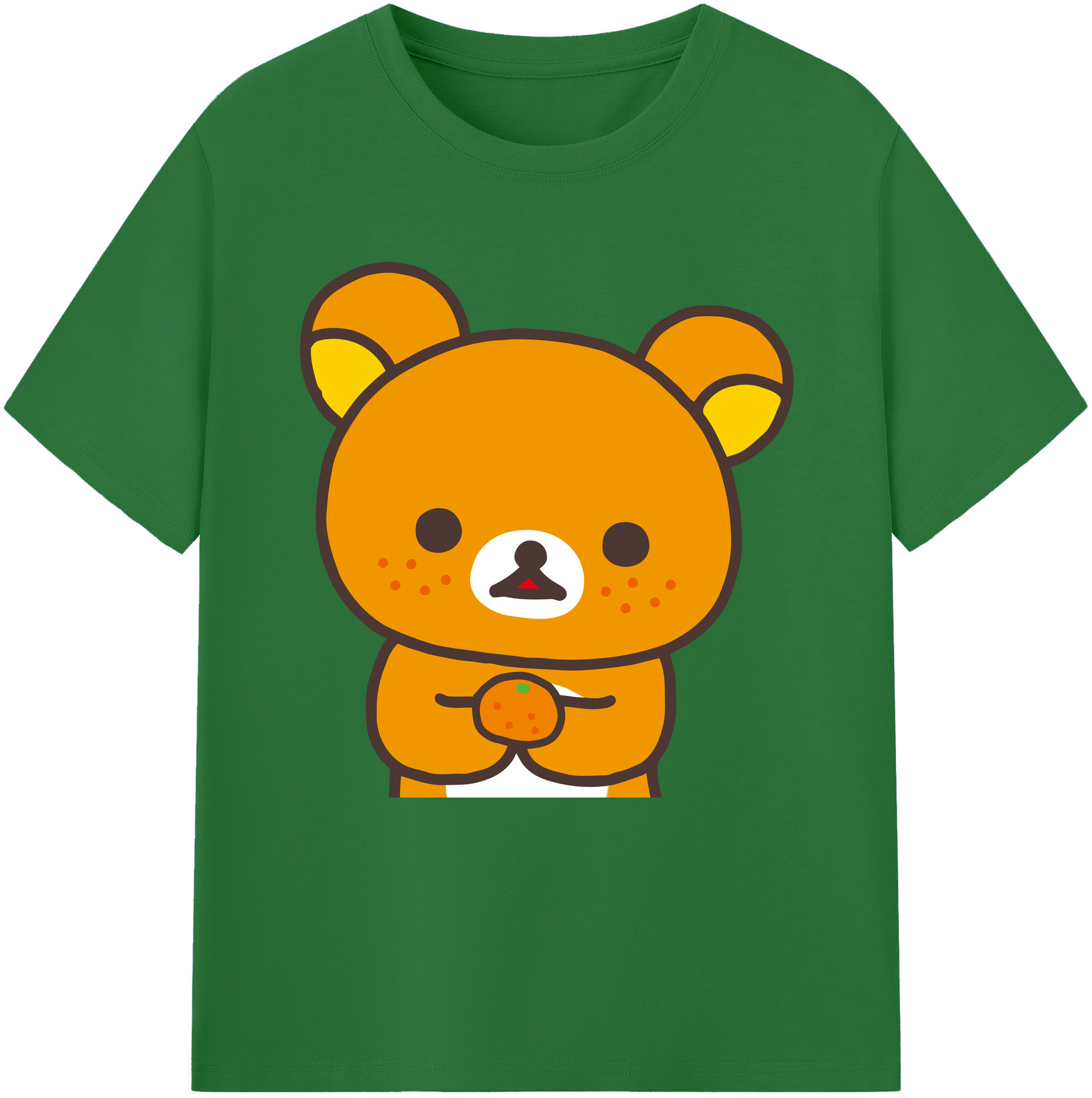 （画像用） リラックマ リラックマ キイロイトリ Rilakkuma Korilakkuma Kiiroitori 綿100％半袖Tシャツ（フロントプリント）