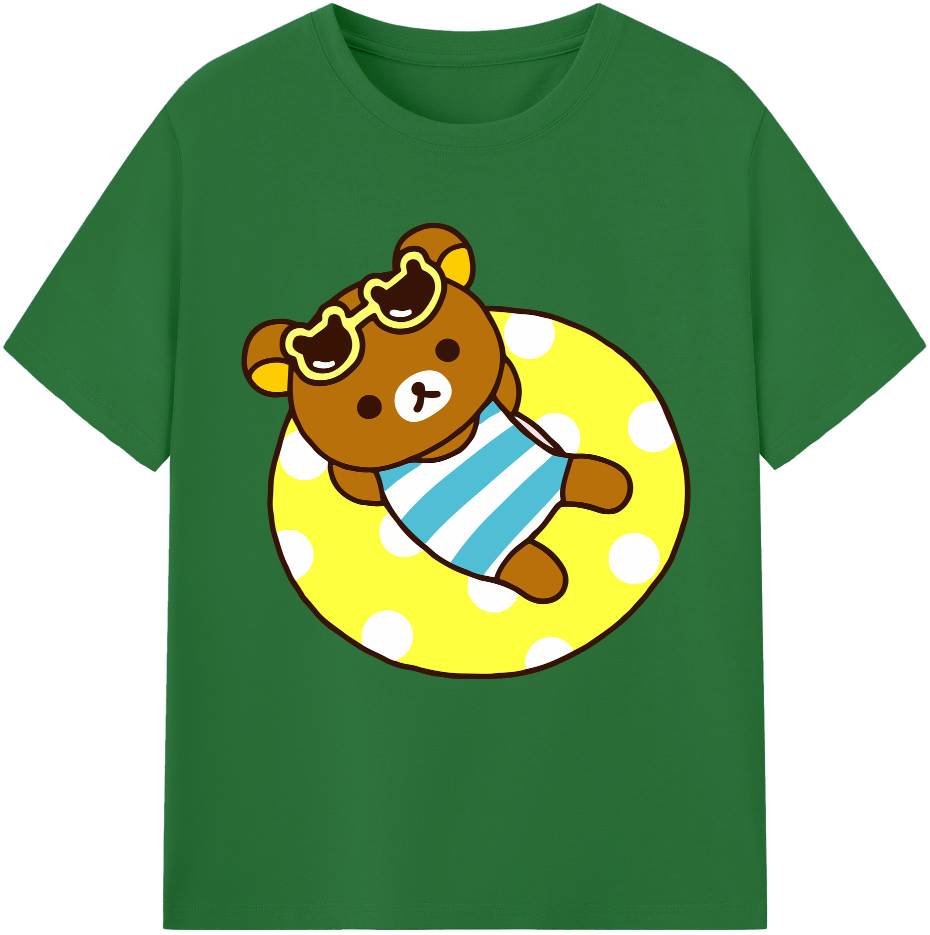 （画像用） リラックマ リラックマ キイロイトリ Rilakkuma Korilakkuma Kiiroitori 綿100％半袖Tシャツ（フロントプリント）