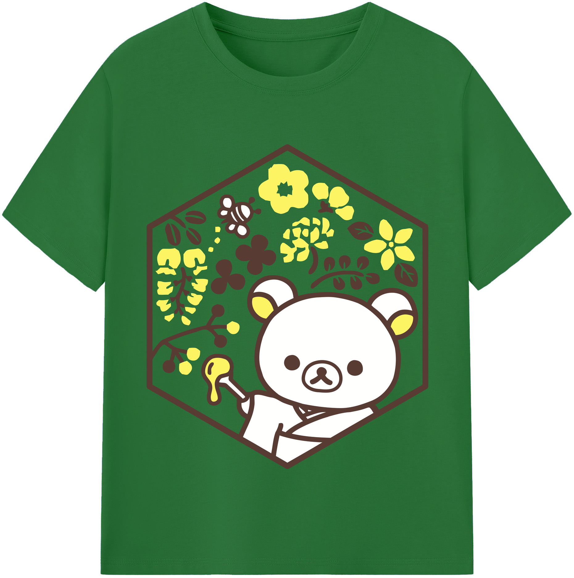（画像用） リラックマ リラックマ キイロイトリ Rilakkuma Korilakkuma Kiiroitori 綿100％半袖Tシャツ（フロントプリント）