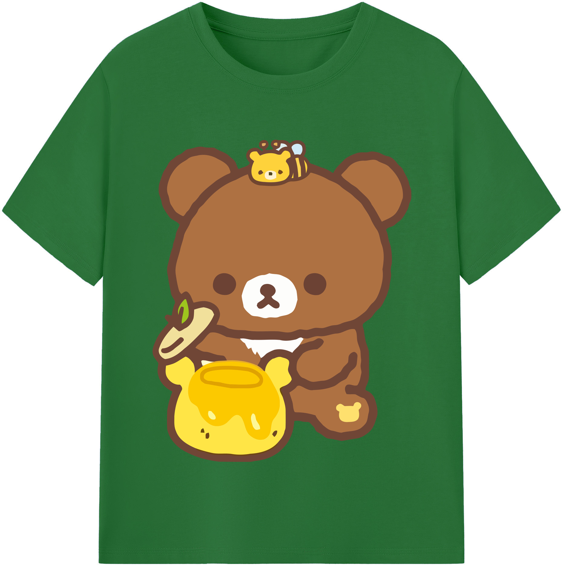 （画像用） リラックマ リラックマ キイロイトリ Rilakkuma Korilakkuma Kiiroitori 綿100％半袖Tシャツ（フロントプリント）