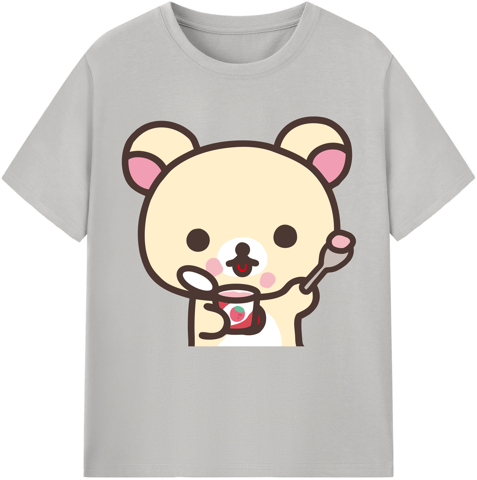 （画像用） リラックマ リラックマ キイロイトリ Rilakkuma Korilakkuma Kiiroitori 綿100％半袖Tシャツ（フロントプリント）